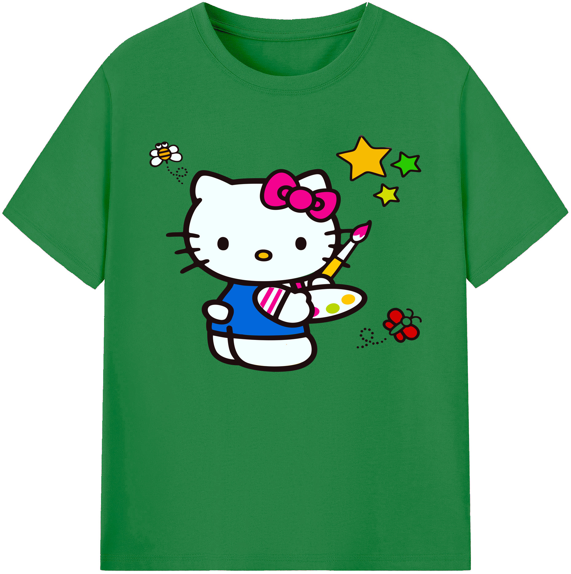 （画像用） Hello Kitty ハローキティ 綿100％ メンズ半袖Tシャツ｜肌触りやわらか＆通気性