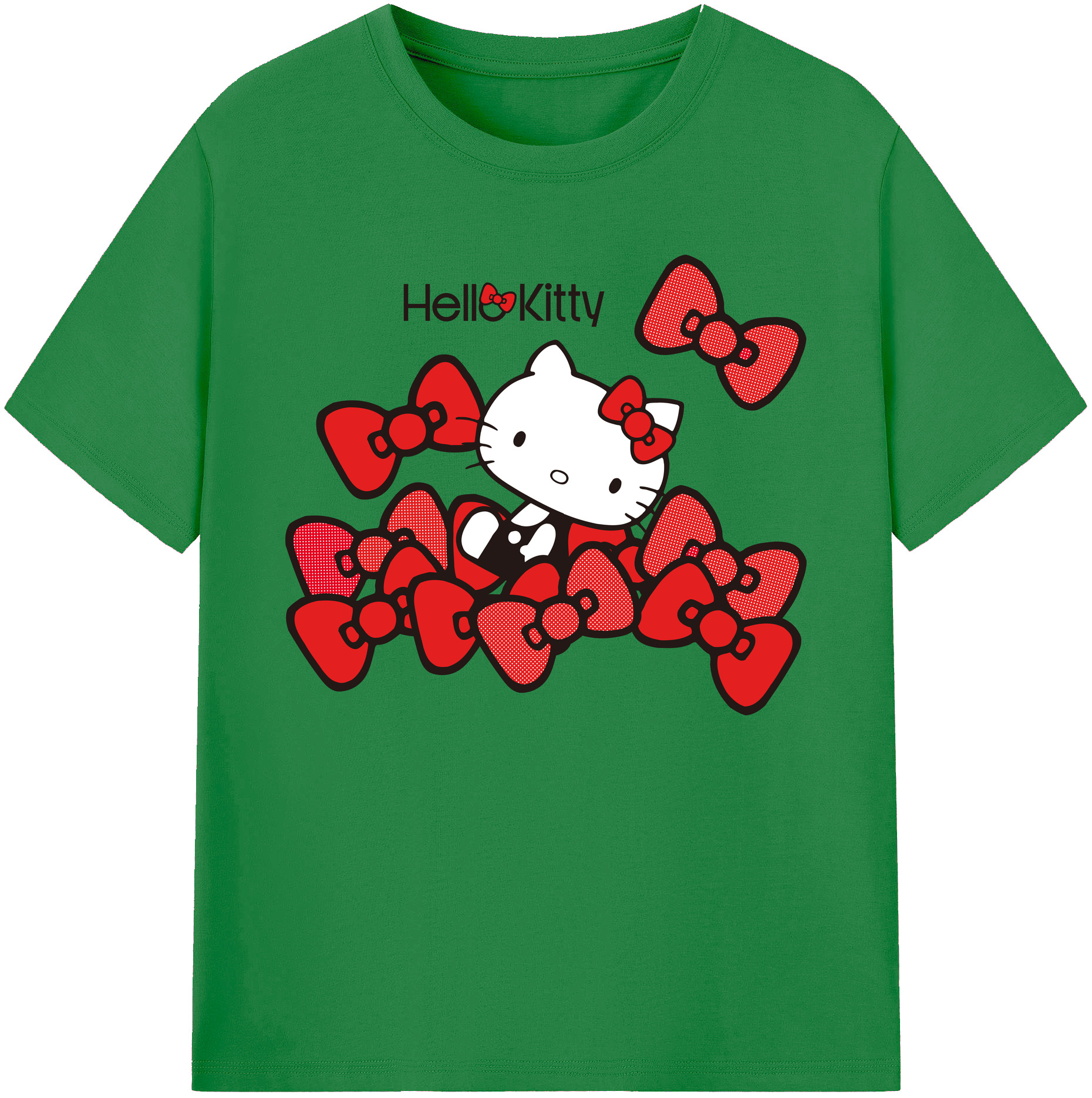 （画像用） Hello Kitty ハローキティ 綿100％ メンズ半袖Tシャツ｜肌触りやわらか＆通気性
