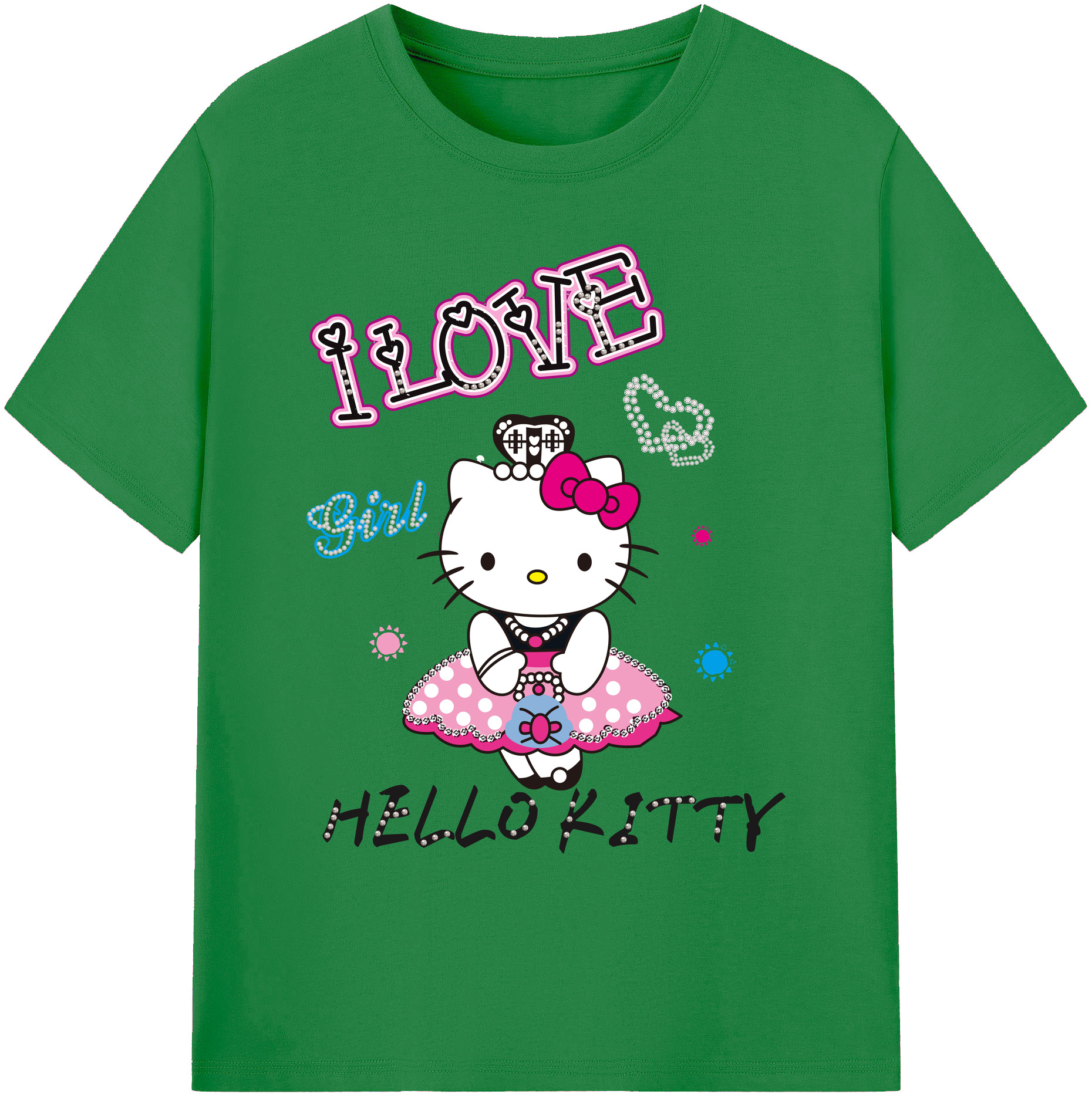 （画像用） Hello Kitty ハローキティ 綿100％ メンズ半袖Tシャツ｜肌触りやわらか＆通気性