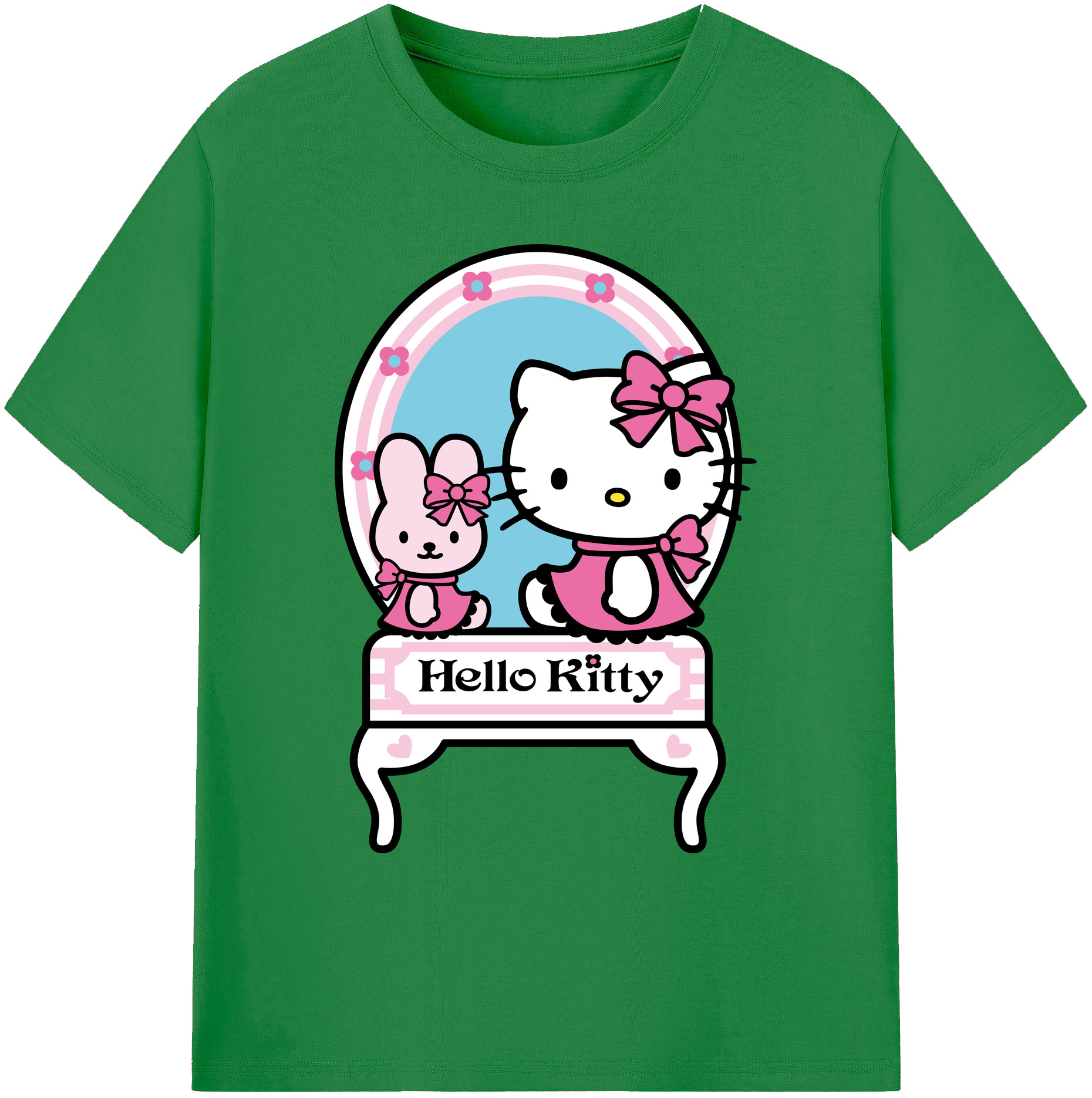 （画像用） Hello Kitty ハローキティ 綿100％ メンズ半袖Tシャツ｜肌触りやわらか＆通気性