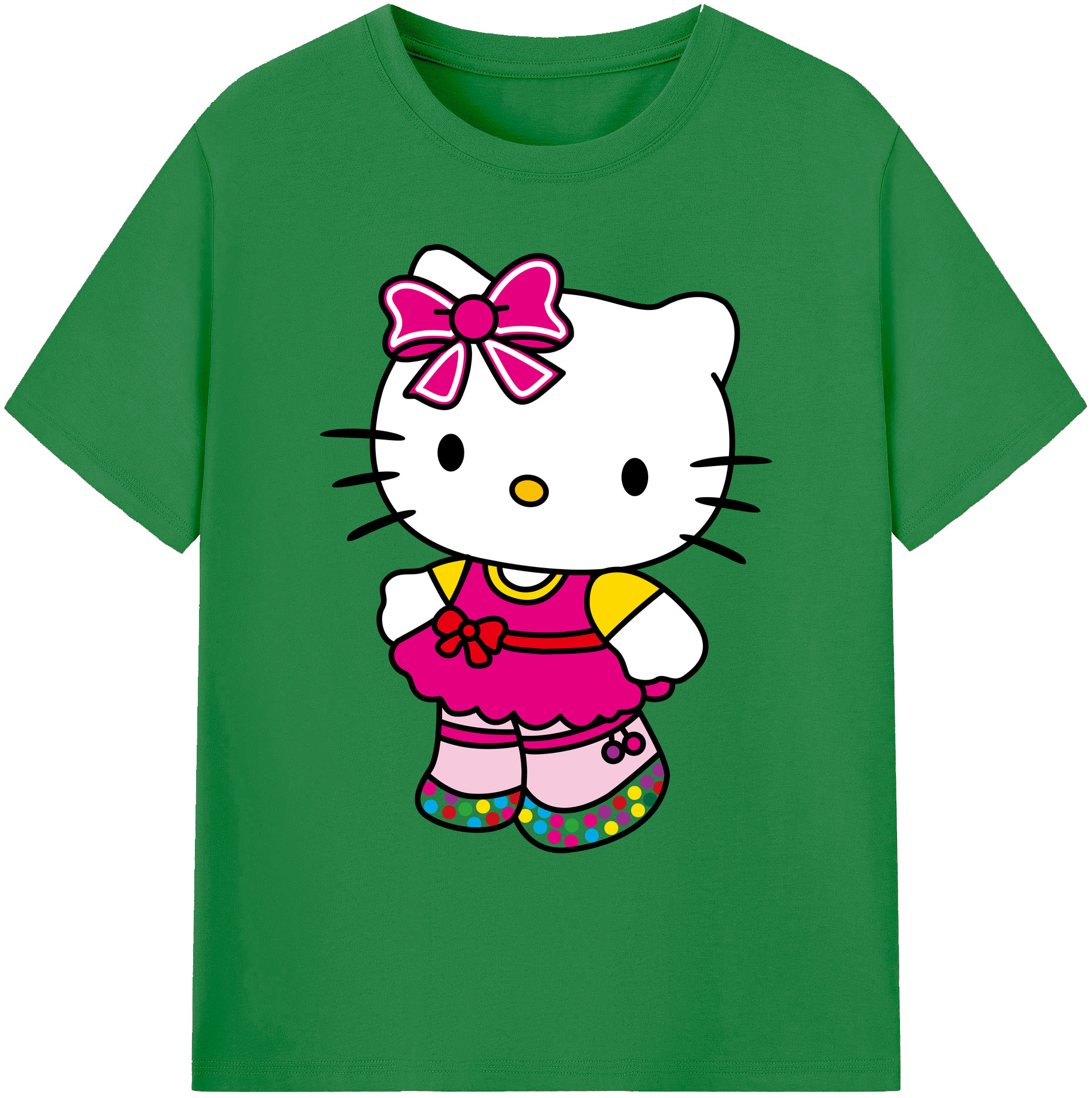 （画像用） Hello Kitty ハローキティ 綿100％ メンズ半袖Tシャツ｜肌触りやわらか＆通気性