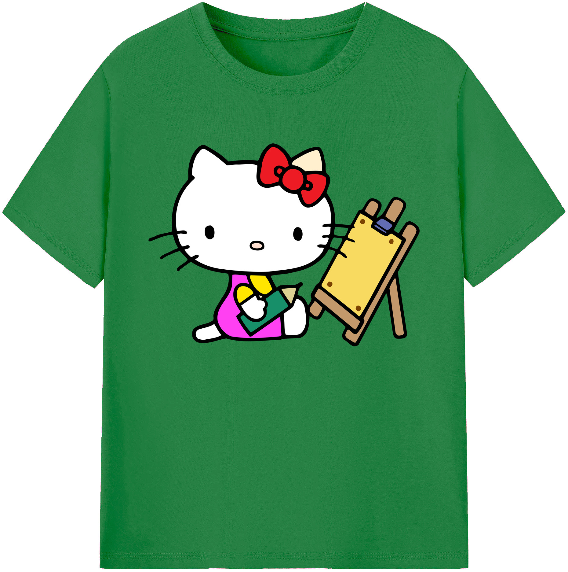 （画像用） Hello Kitty ハローキティ 綿100％ メンズ半袖Tシャツ｜肌触りやわらか＆通気性