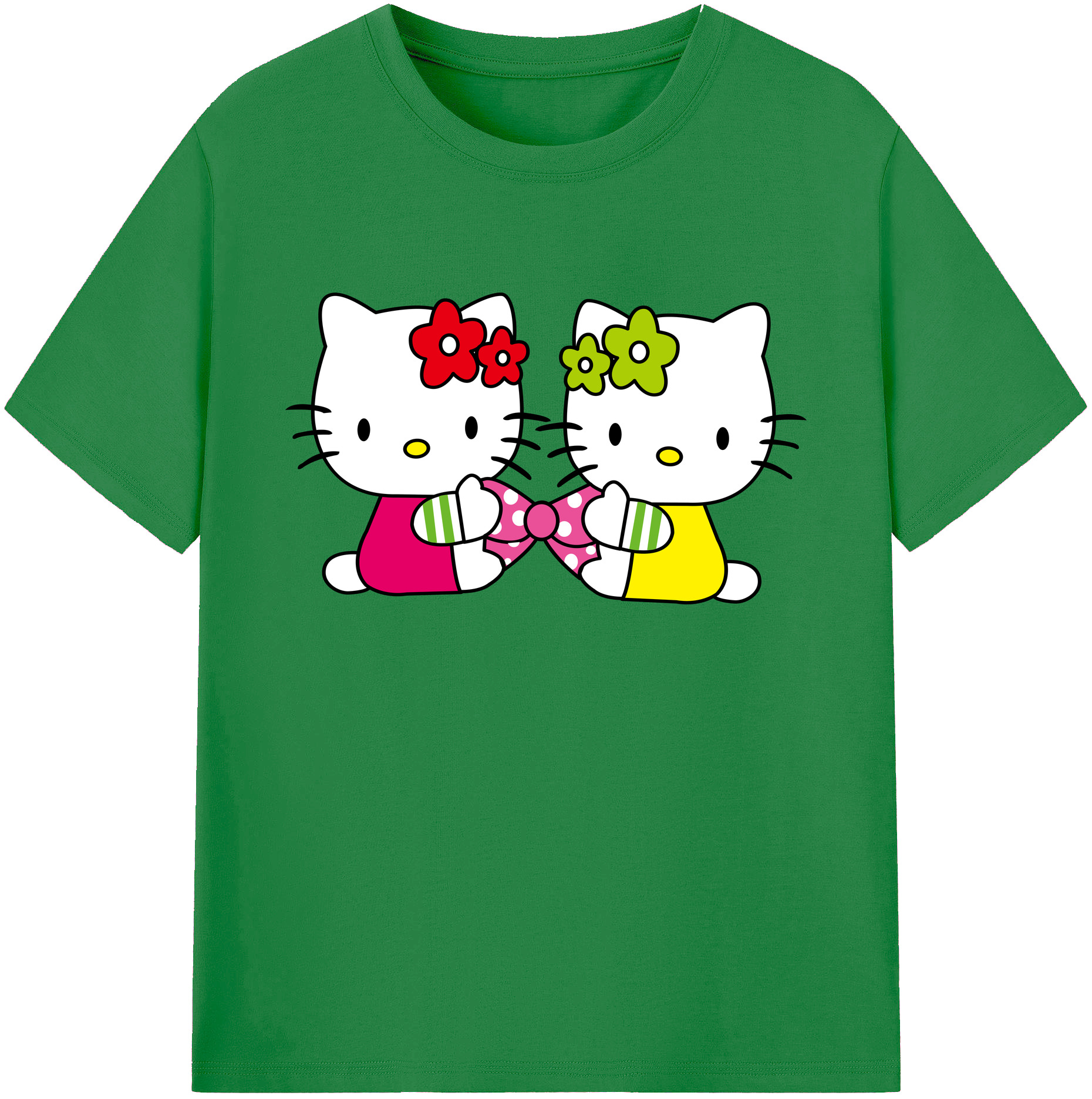 （画像用） Hello Kitty ハローキティ 綿100％ メンズ半袖Tシャツ｜肌触りやわらか＆通気性