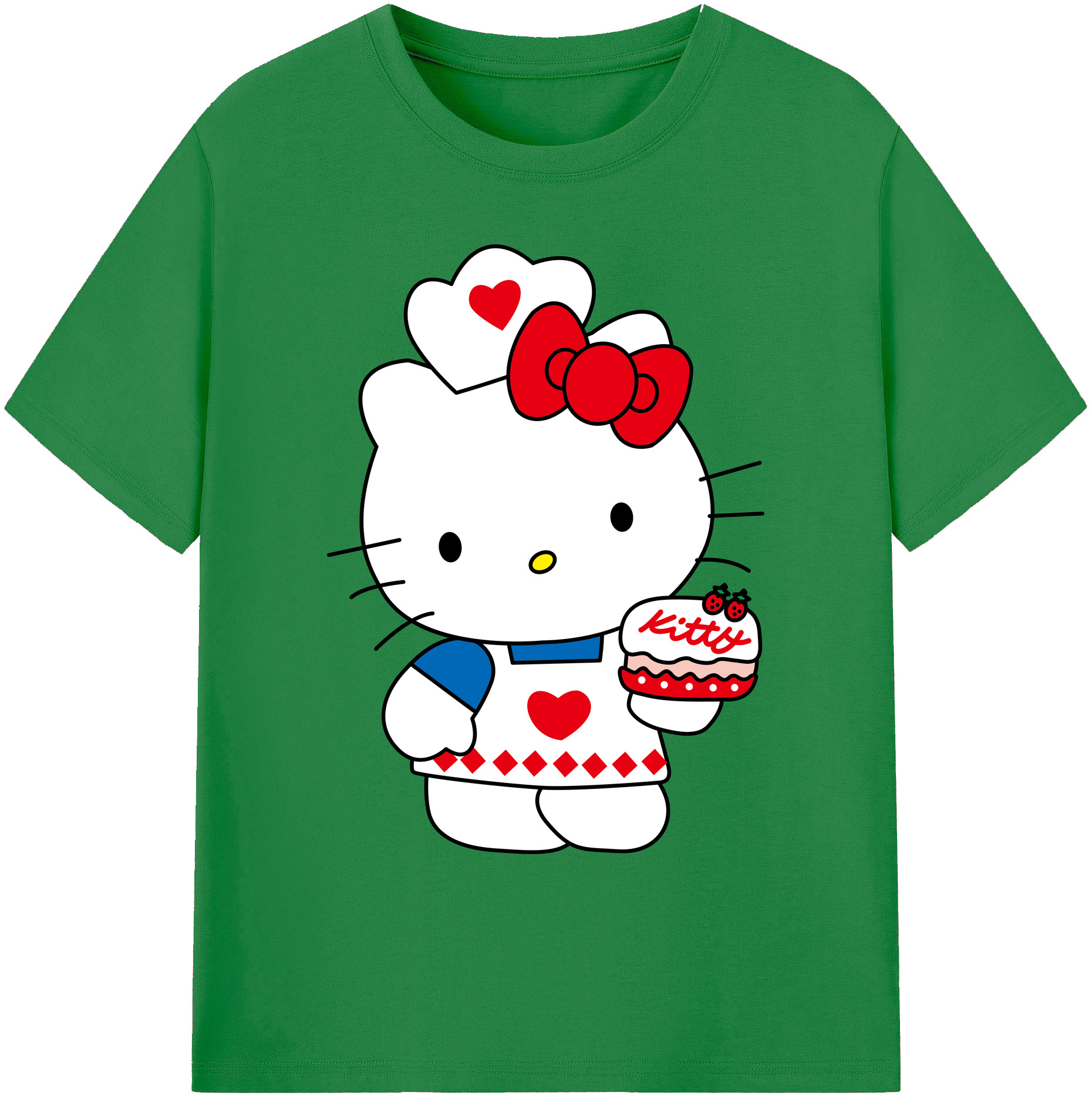 （画像用） Hello Kitty ハローキティ 綿100％ メンズ半袖Tシャツ｜肌触りやわらか＆通気性
