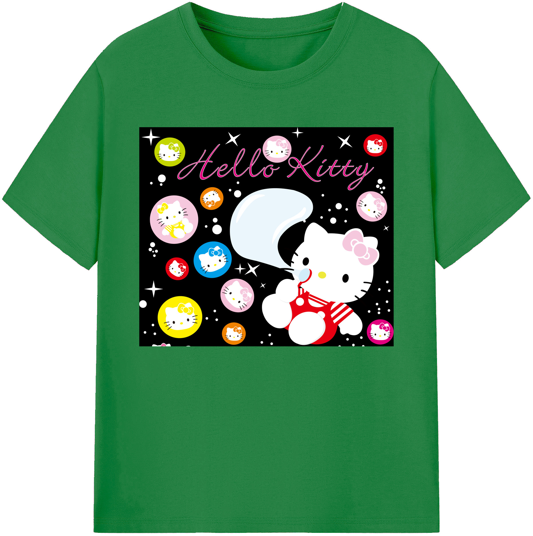 （画像用） Hello Kitty ハローキティ 綿100％ メンズ半袖Tシャツ｜肌触りやわらか＆通気性