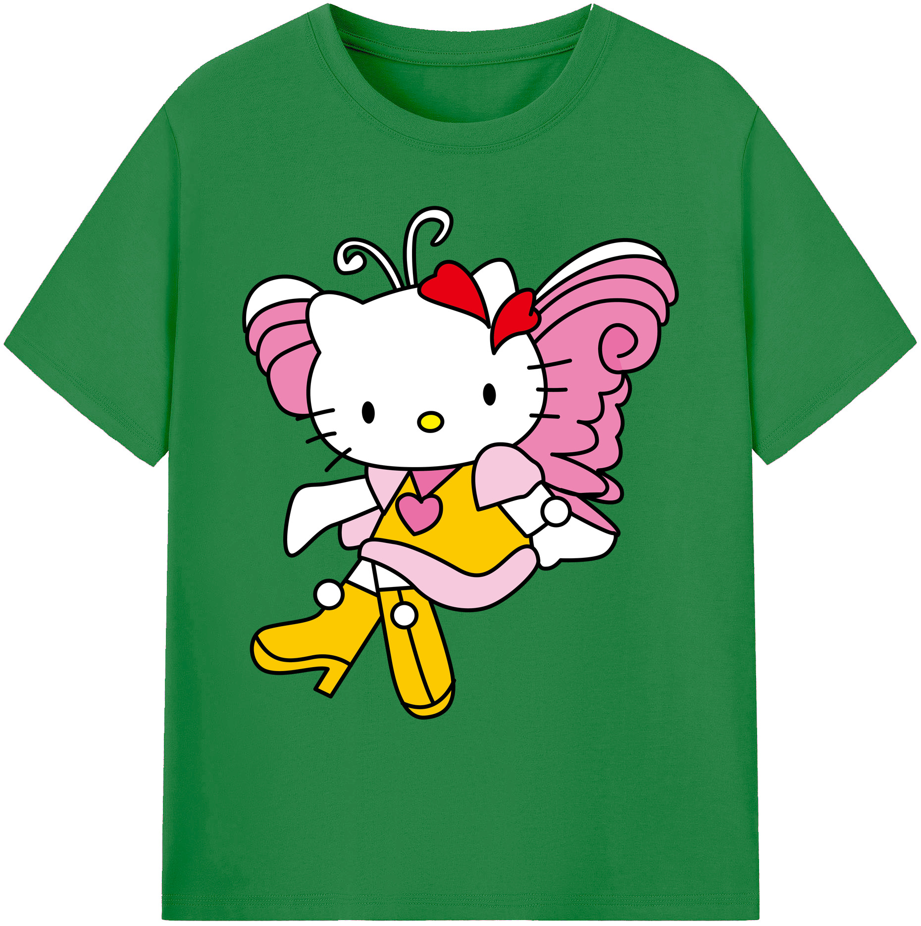 （画像用） Hello Kitty ハローキティ 綿100％ メンズ半袖Tシャツ｜肌触りやわらか＆通気性