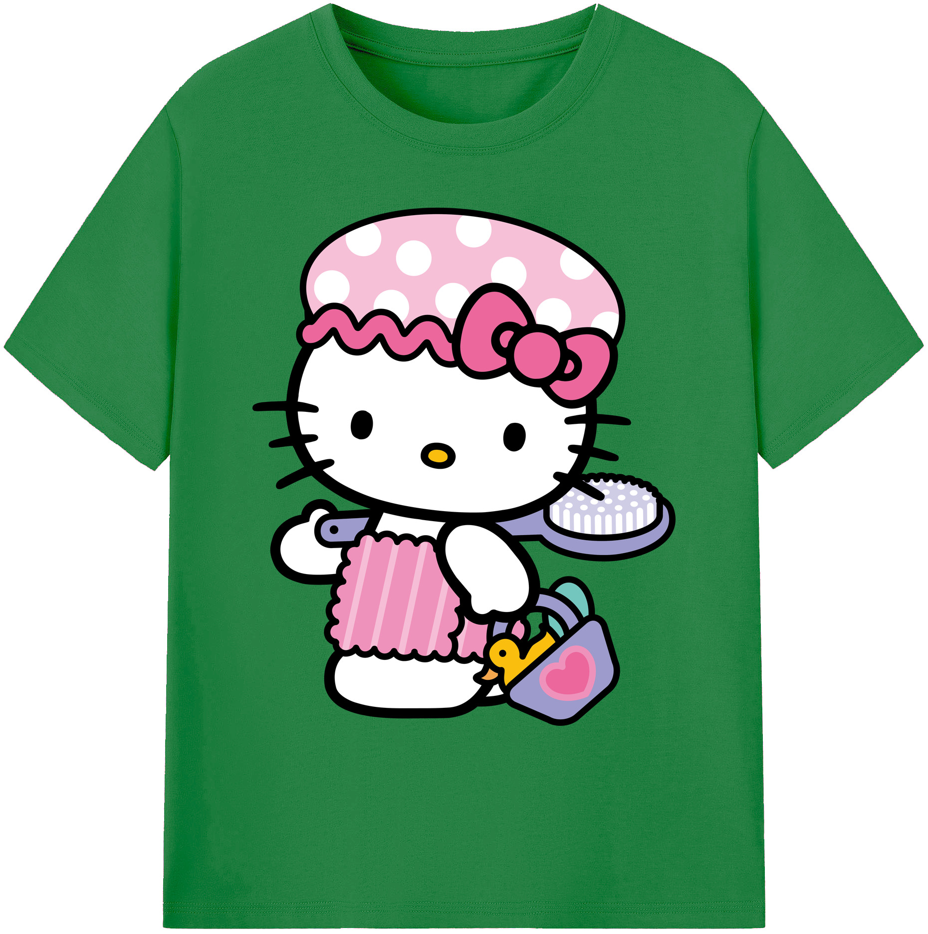 （画像用） Hello Kitty ハローキティ 綿100％ メンズ半袖Tシャツ｜肌触りやわらか＆通気性