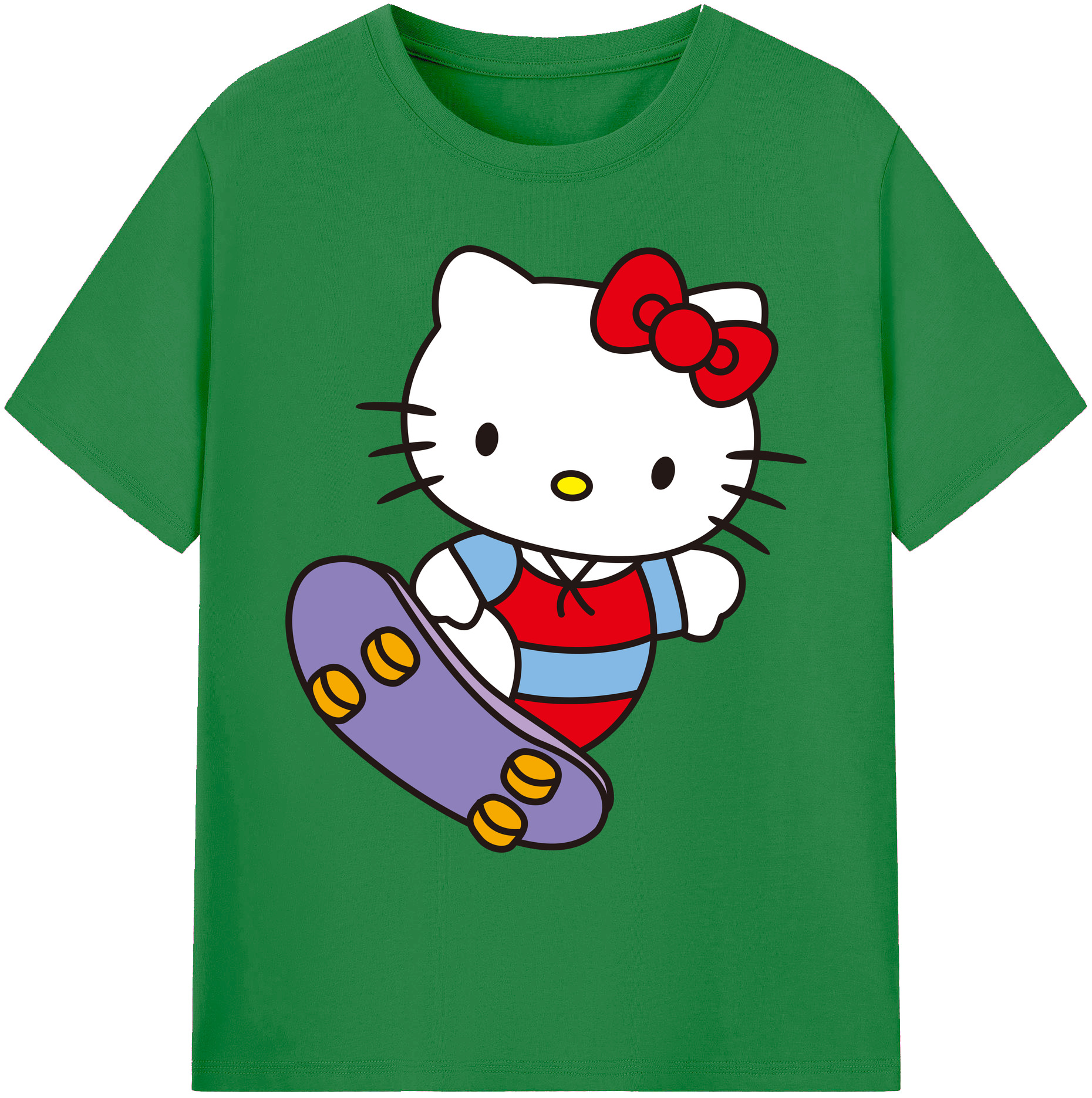 （画像用） Hello Kitty ハローキティ 綿100％ メンズ半袖Tシャツ｜肌触りやわらか＆通気性