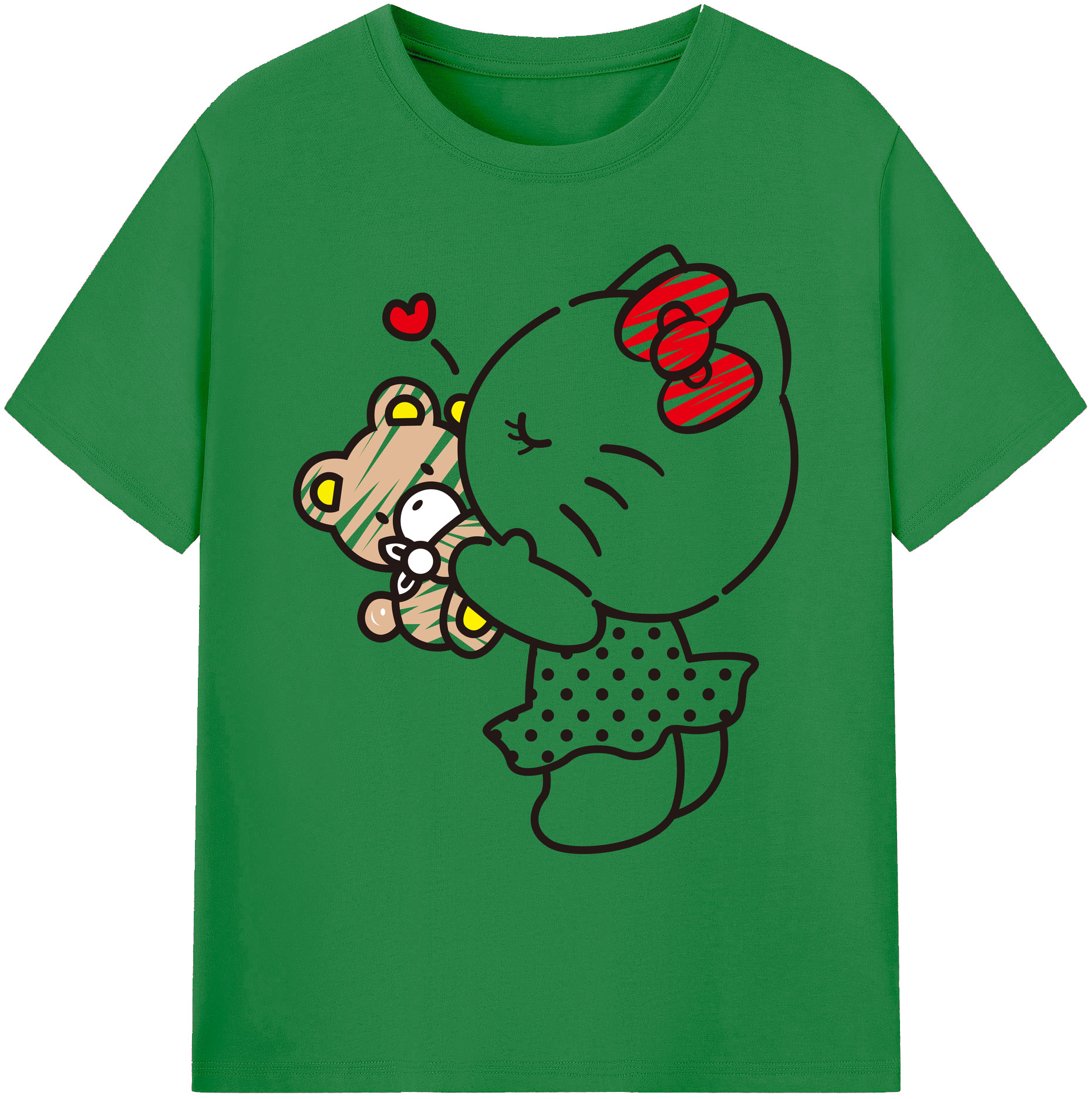 （画像用） Hello Kitty ハローキティ 綿100％ メンズ半袖Tシャツ｜肌触りやわらか＆通気性