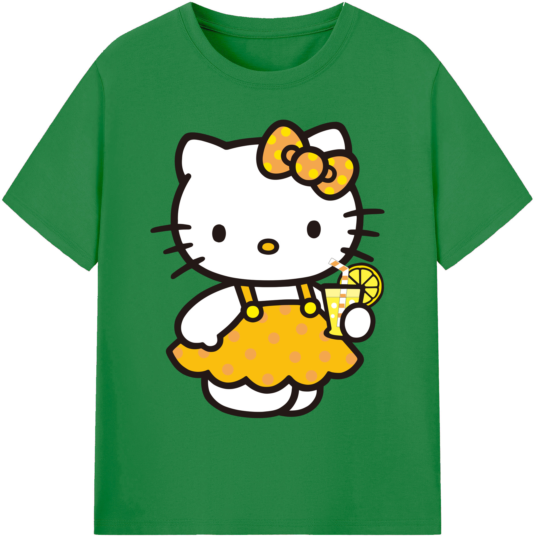 （画像用） Hello Kitty ハローキティ 綿100％ メンズ半袖Tシャツ｜肌触りやわらか＆通気性