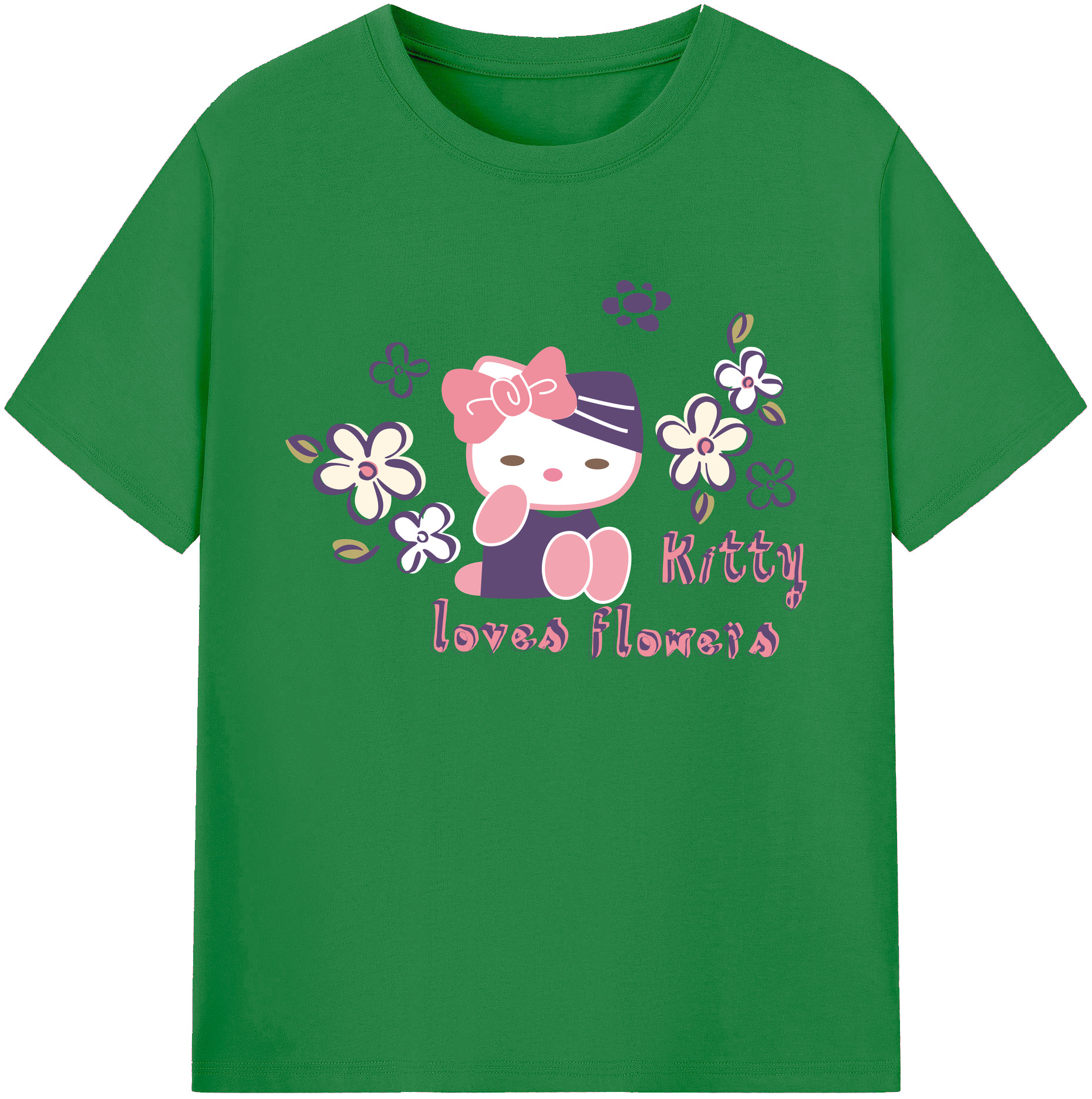 （画像用） Hello Kitty ハローキティ 綿100％ メンズ半袖Tシャツ｜肌触りやわらか＆通気性