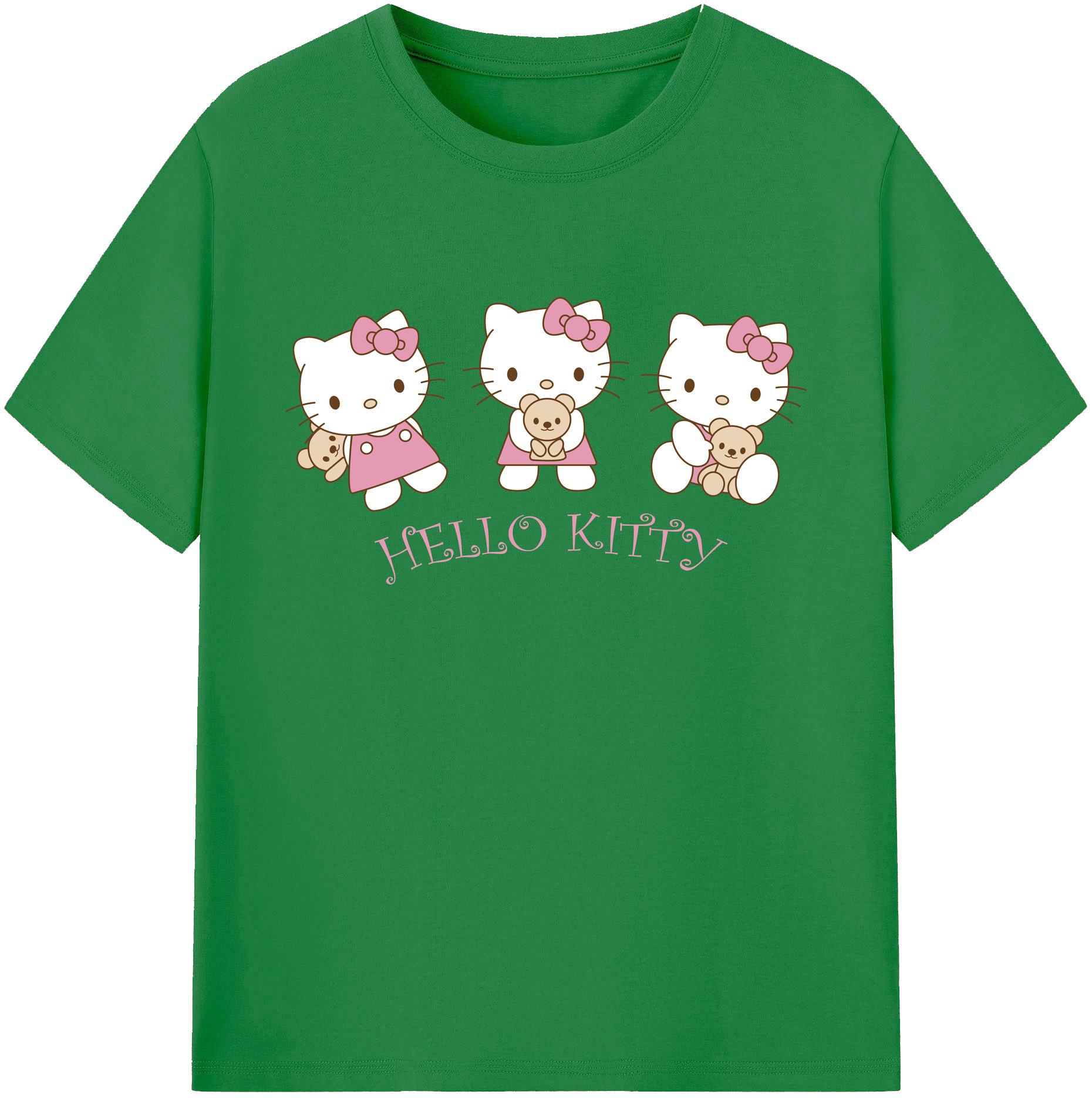 （画像用） Hello Kitty ハローキティ 綿100％ メンズ半袖Tシャツ｜肌触りやわらか＆通気性