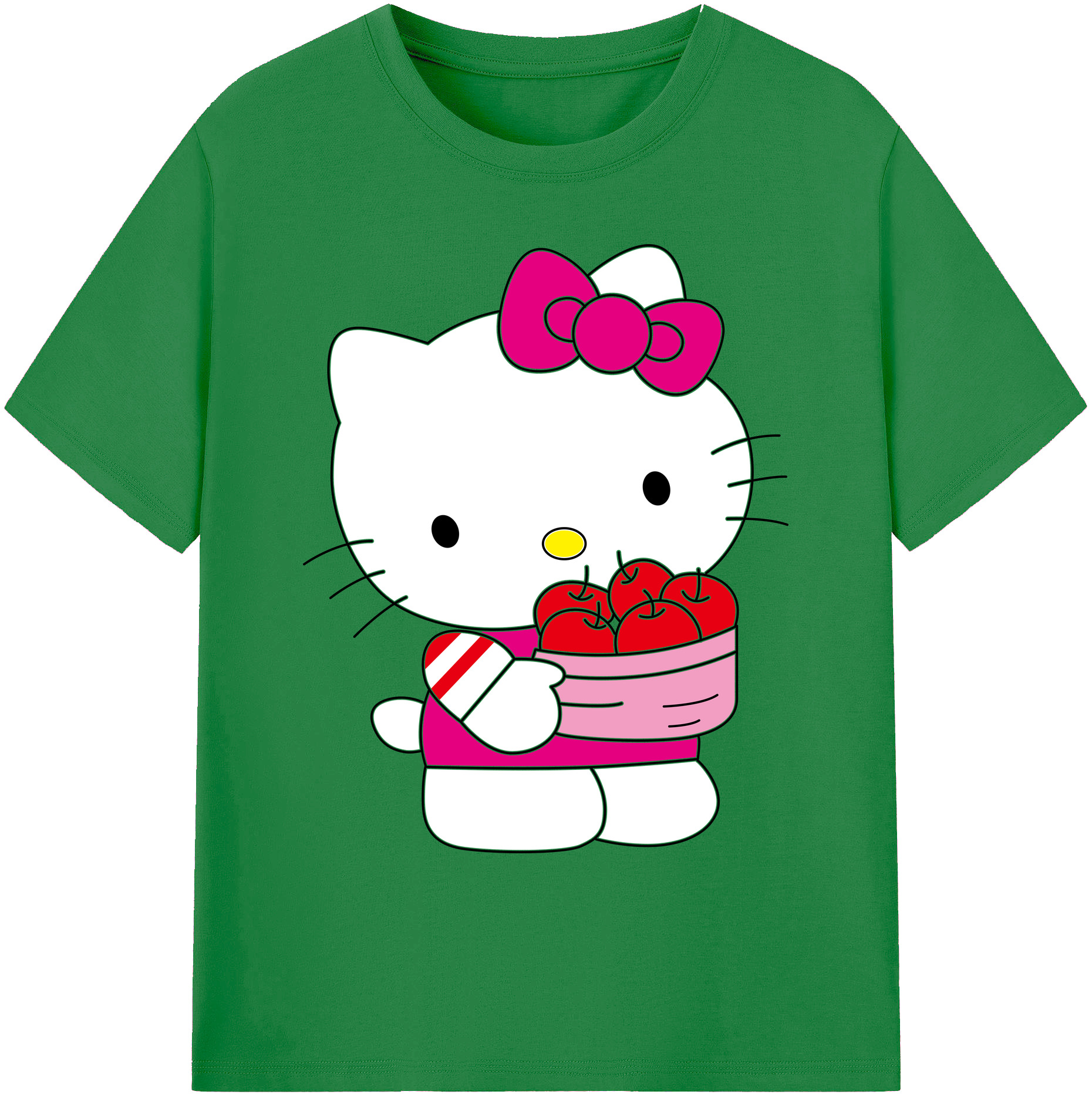 （画像用） Hello Kitty ハローキティ 綿100％ メンズ半袖Tシャツ｜肌触りやわらか＆通気性