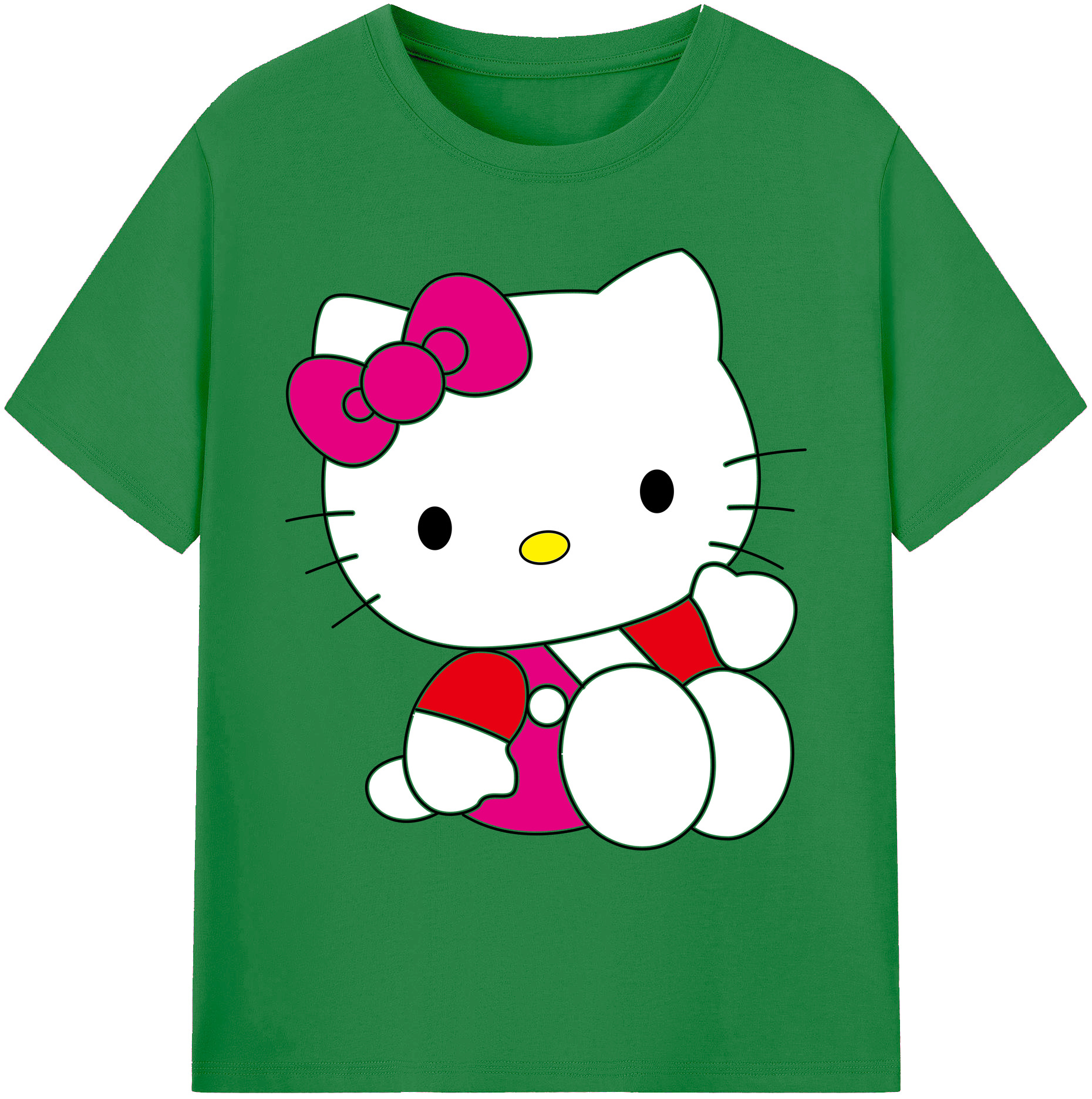 （画像用） Hello Kitty ハローキティ 綿100％ メンズ半袖Tシャツ｜肌触りやわらか＆通気性