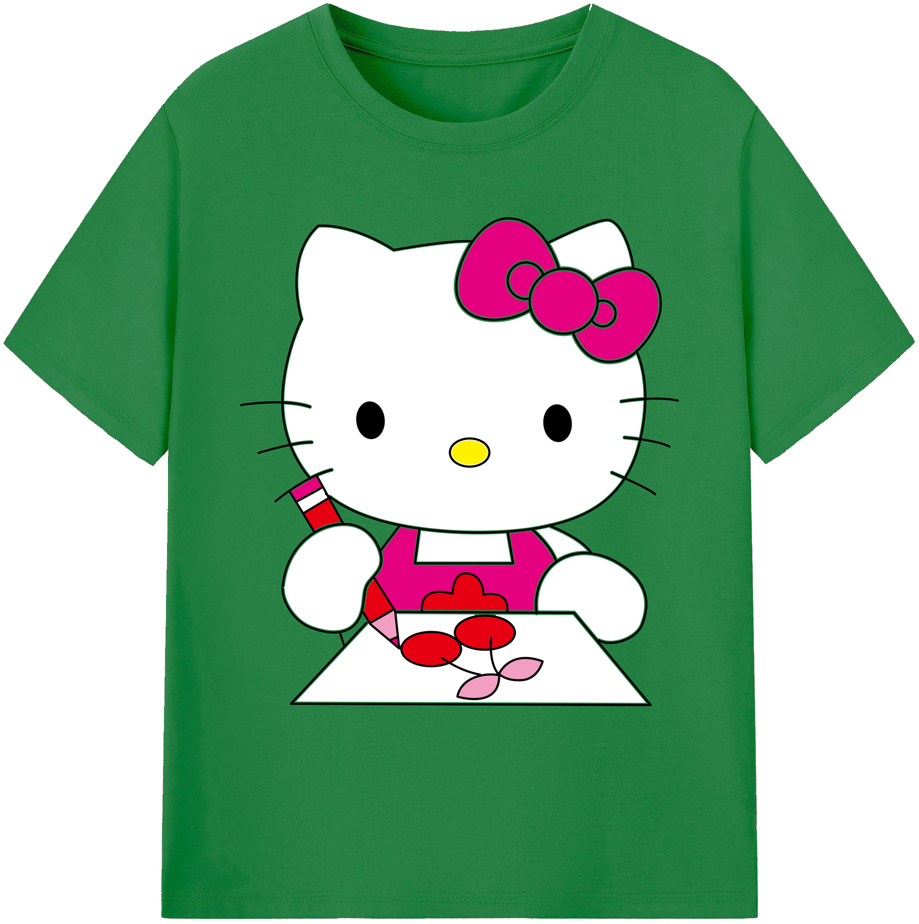 （画像用） Hello Kitty ハローキティ 綿100％ メンズ半袖Tシャツ｜肌触りやわらか＆通気性