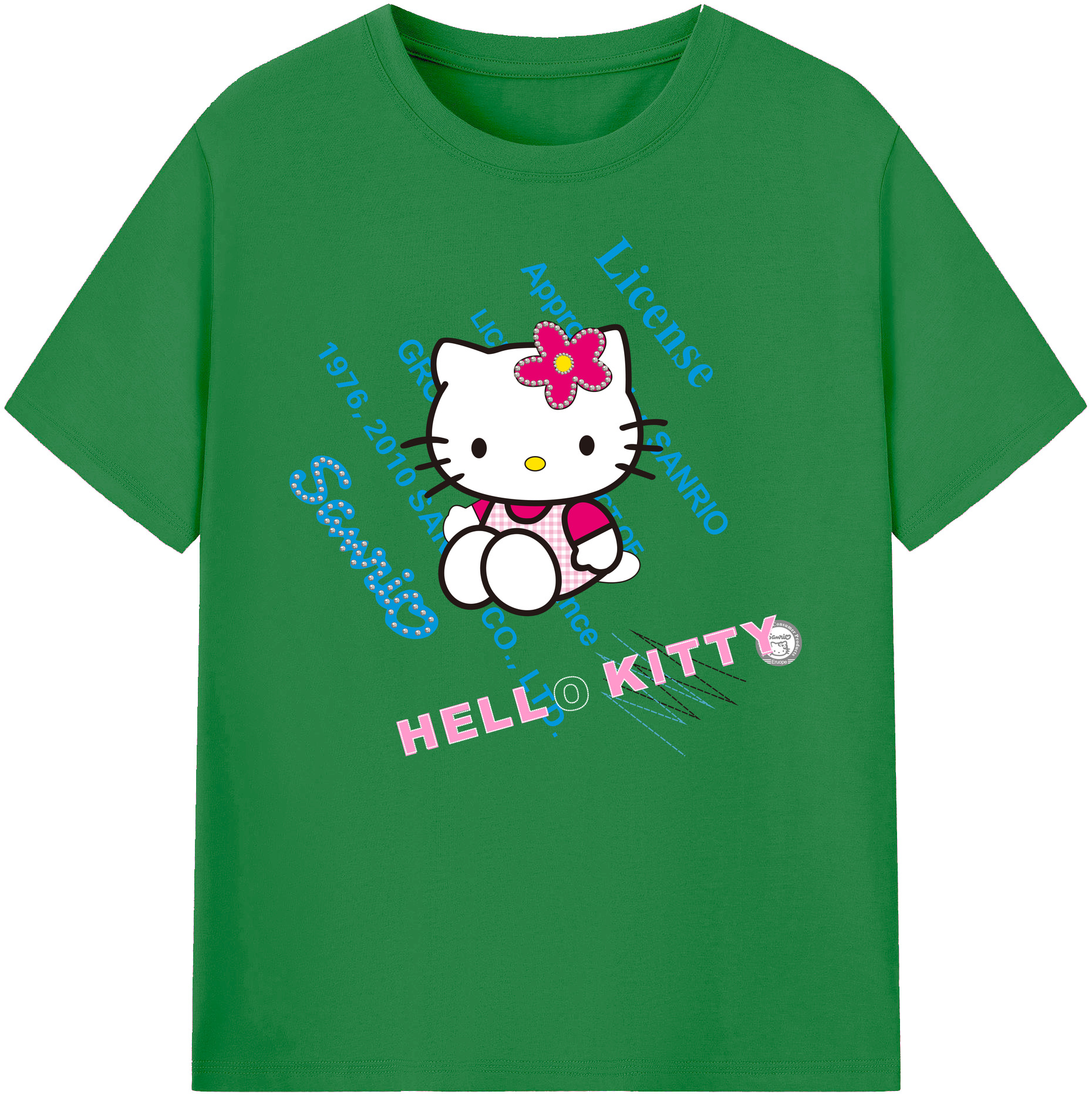 （画像用） Hello Kitty ハローキティ 綿100％ メンズ半袖Tシャツ｜肌触りやわらか＆通気性