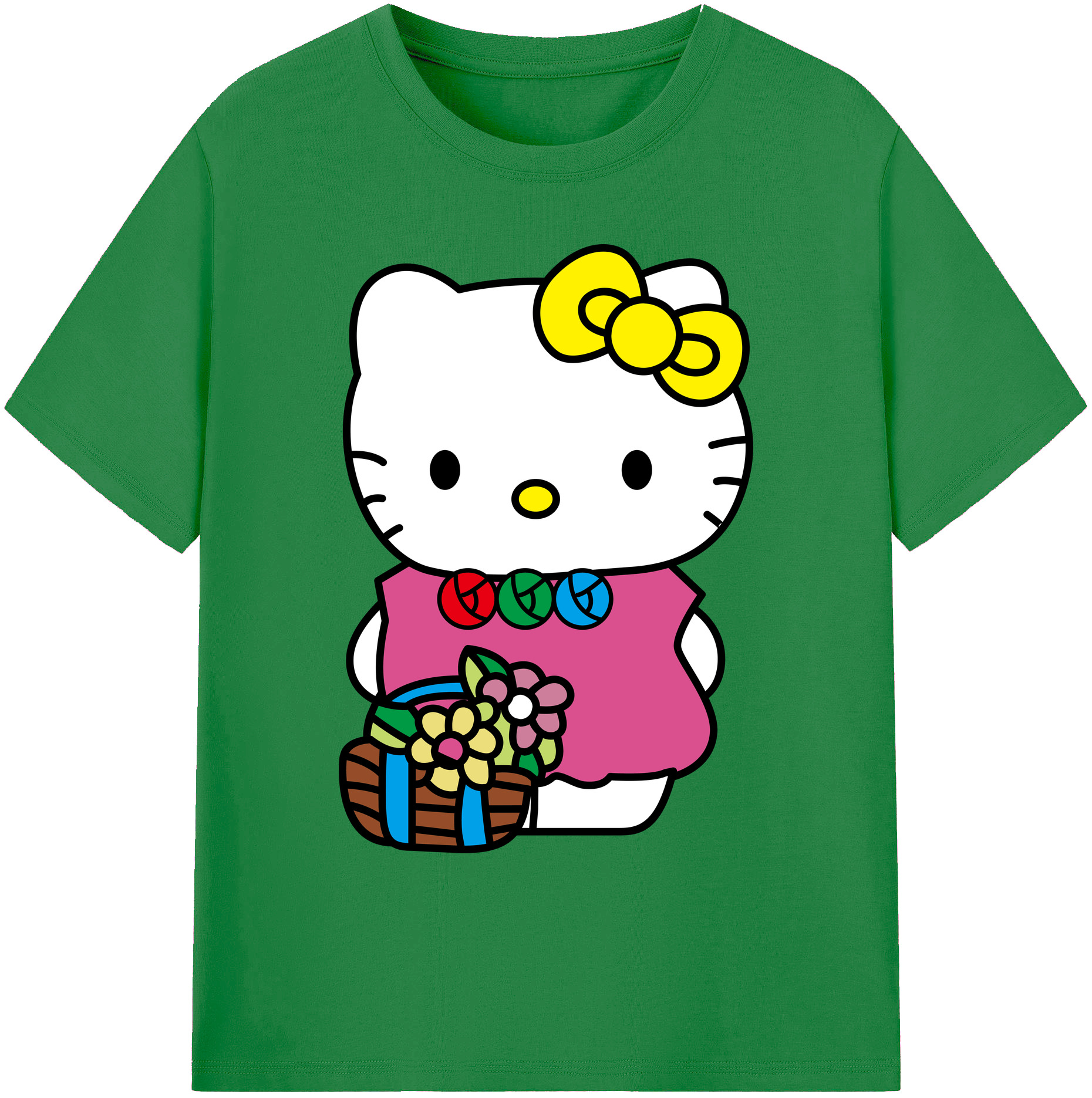 （画像用） Hello Kitty ハローキティ 綿100％ メンズ半袖Tシャツ｜肌触りやわらか＆通気性