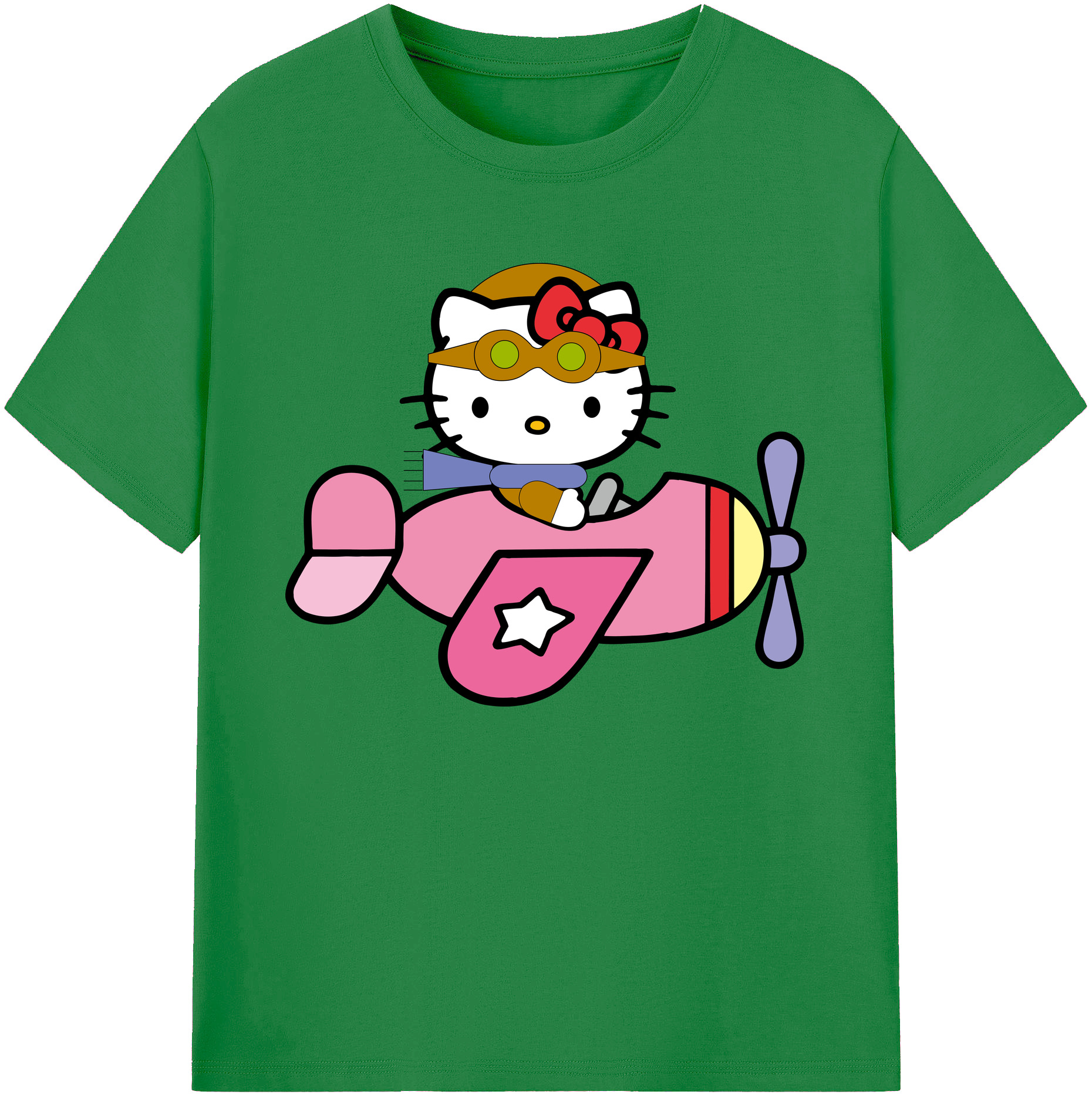 （画像用） Hello Kitty ハローキティ 綿100％ メンズ半袖Tシャツ｜肌触りやわらか＆通気性