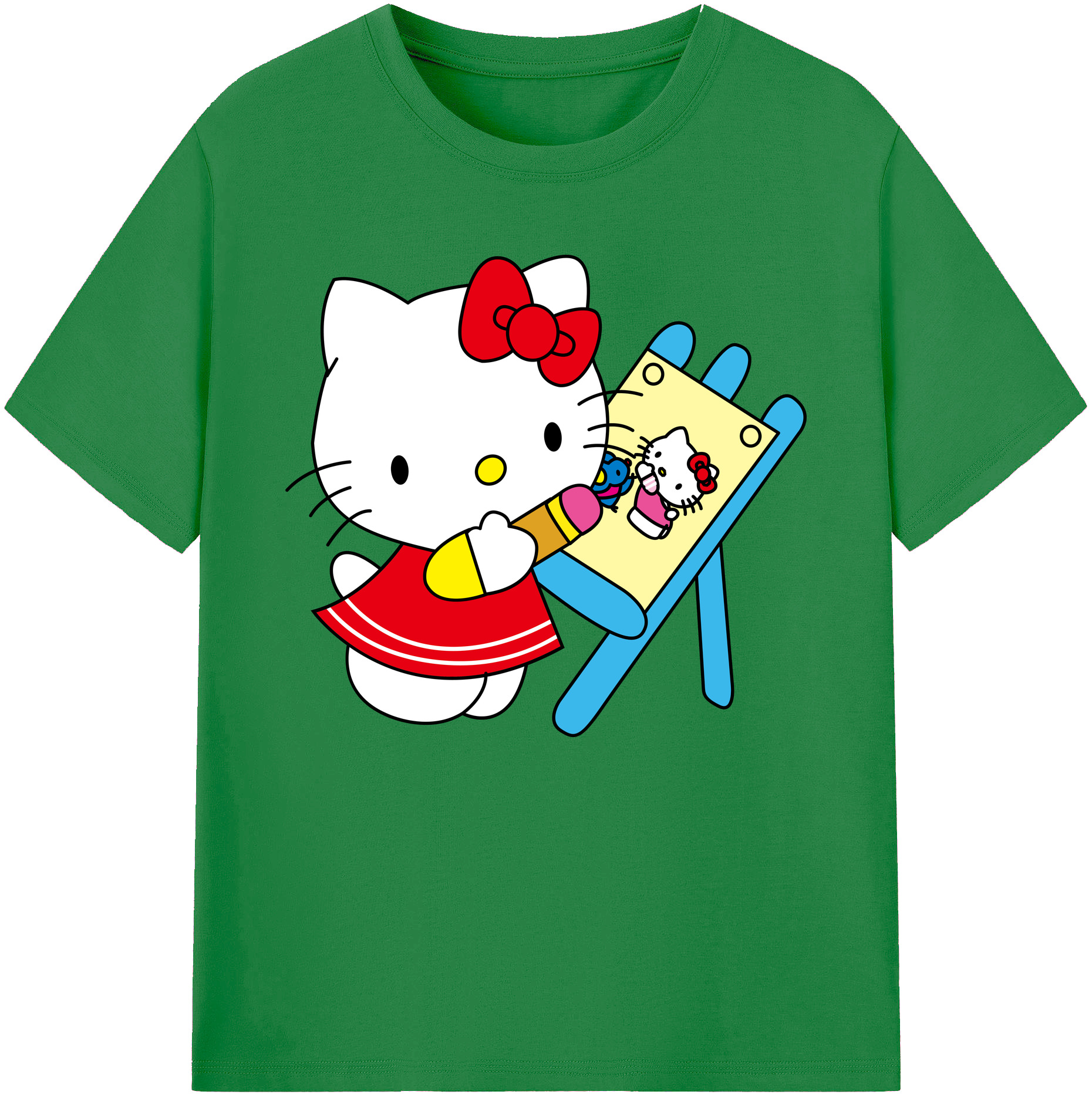 （画像用） Hello Kitty ハローキティ 綿100％ メンズ半袖Tシャツ｜肌触りやわらか＆通気性