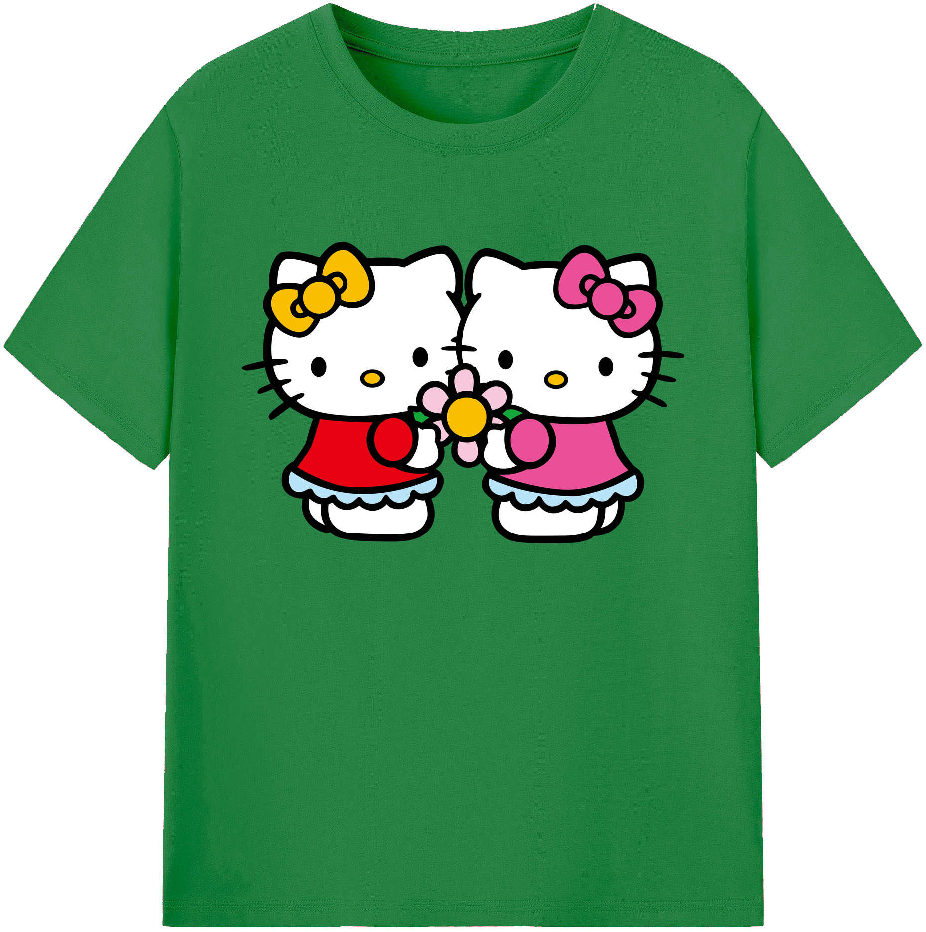 （画像用） Hello Kitty ハローキティ 綿100％ メンズ半袖Tシャツ｜肌触りやわらか＆通気性