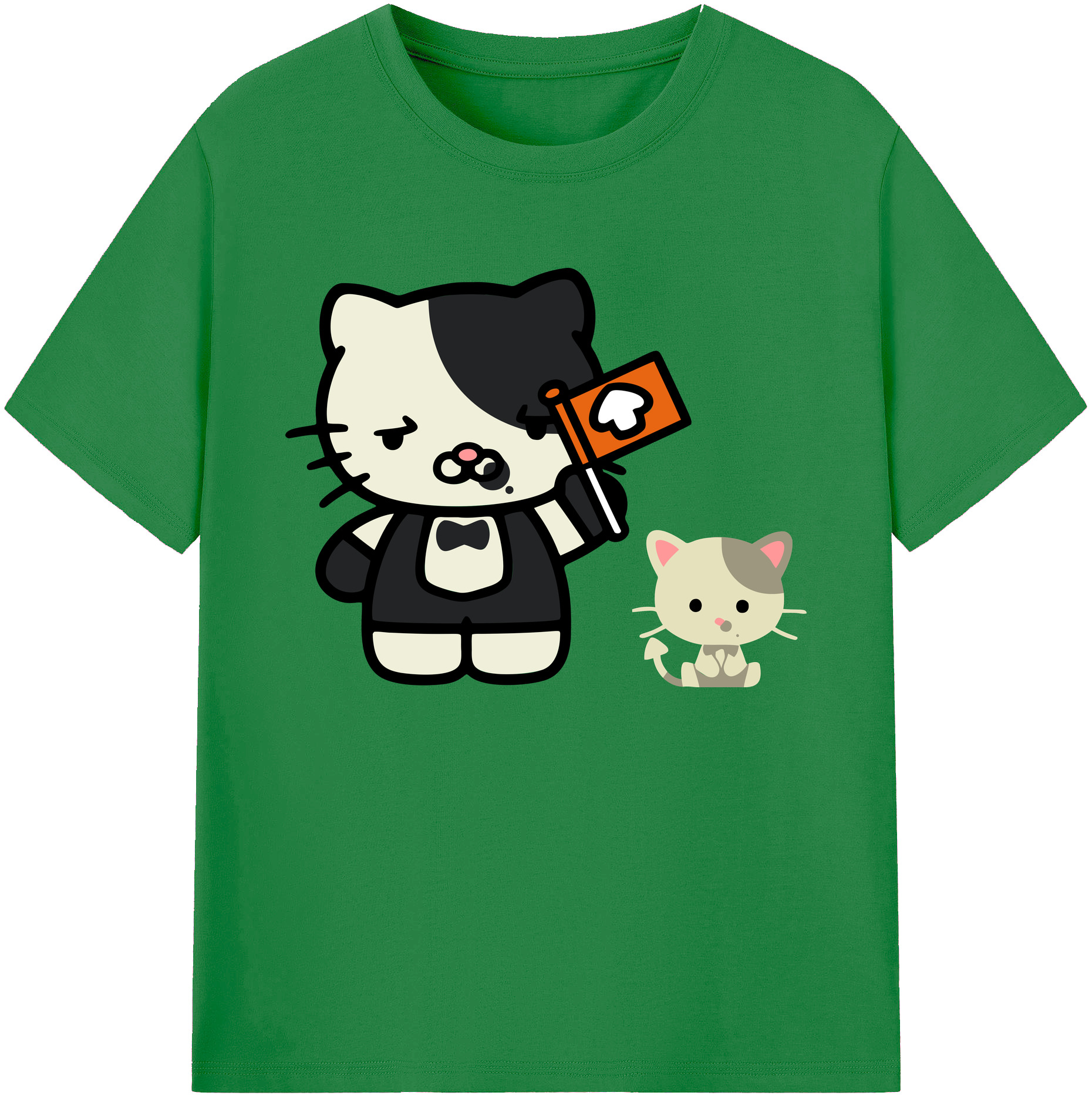 （画像用） Hello Kitty ハローキティ 綿100％ メンズ半袖Tシャツ｜肌触りやわらか＆通気性