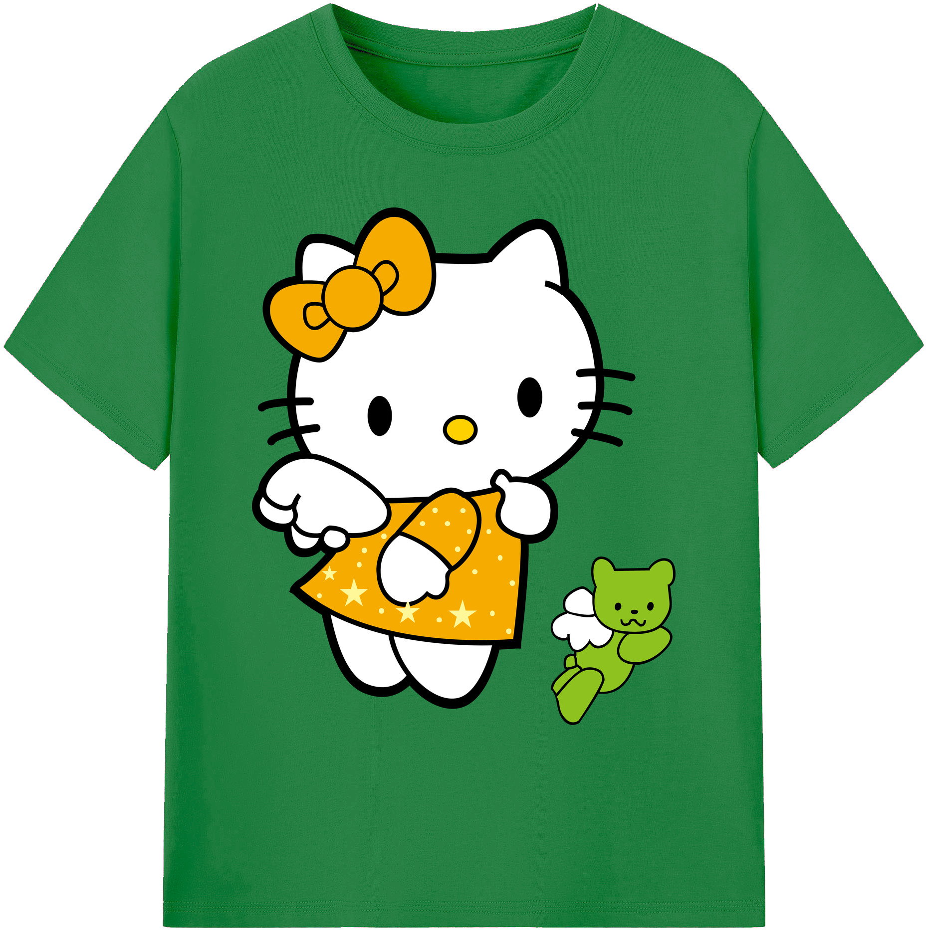 （画像用） Hello Kitty ハローキティ 綿100％ メンズ半袖Tシャツ｜肌触りやわらか＆通気性