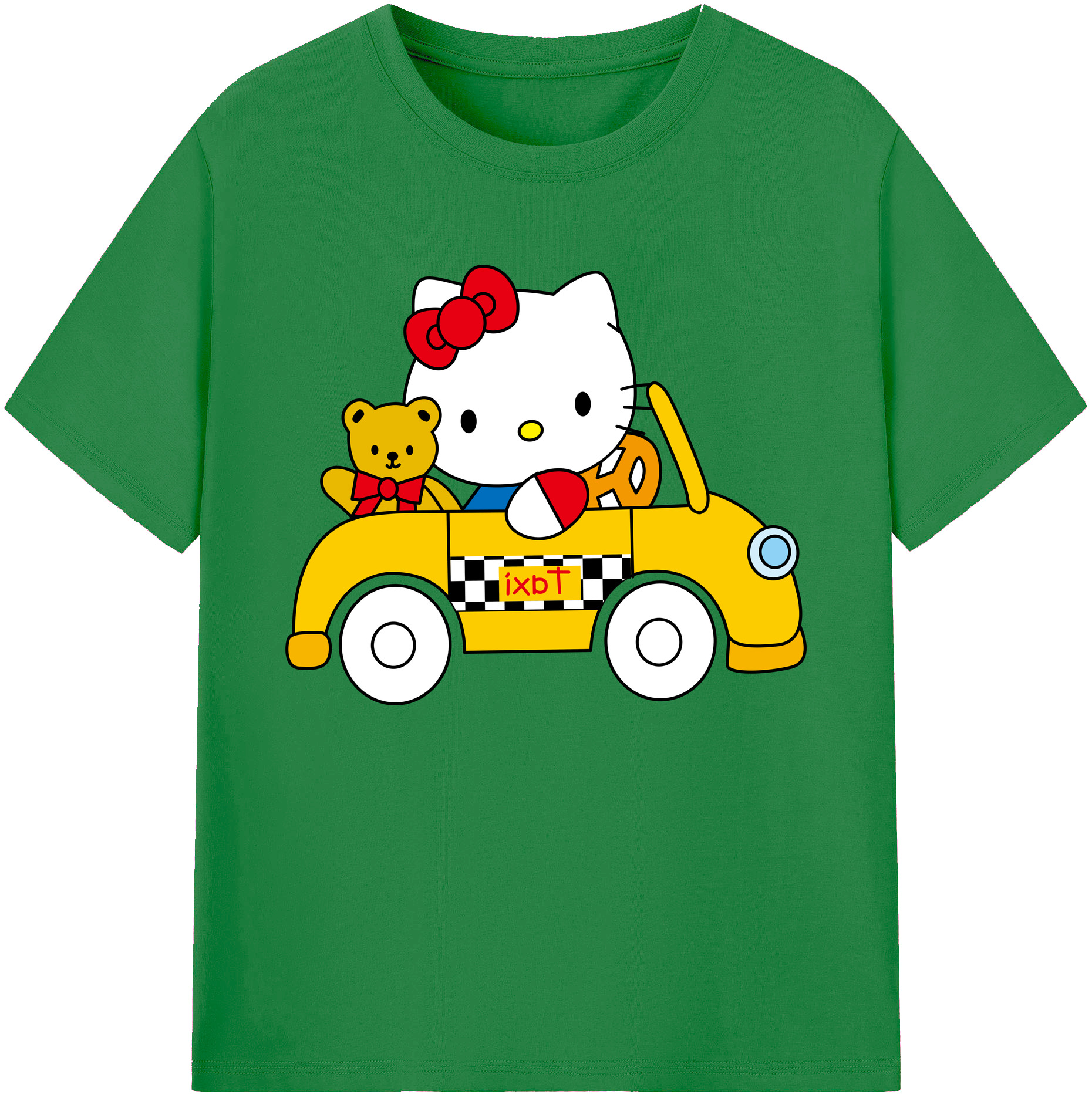 （画像用） Hello Kitty ハローキティ 綿100％ メンズ半袖Tシャツ｜肌触りやわらか＆通気性