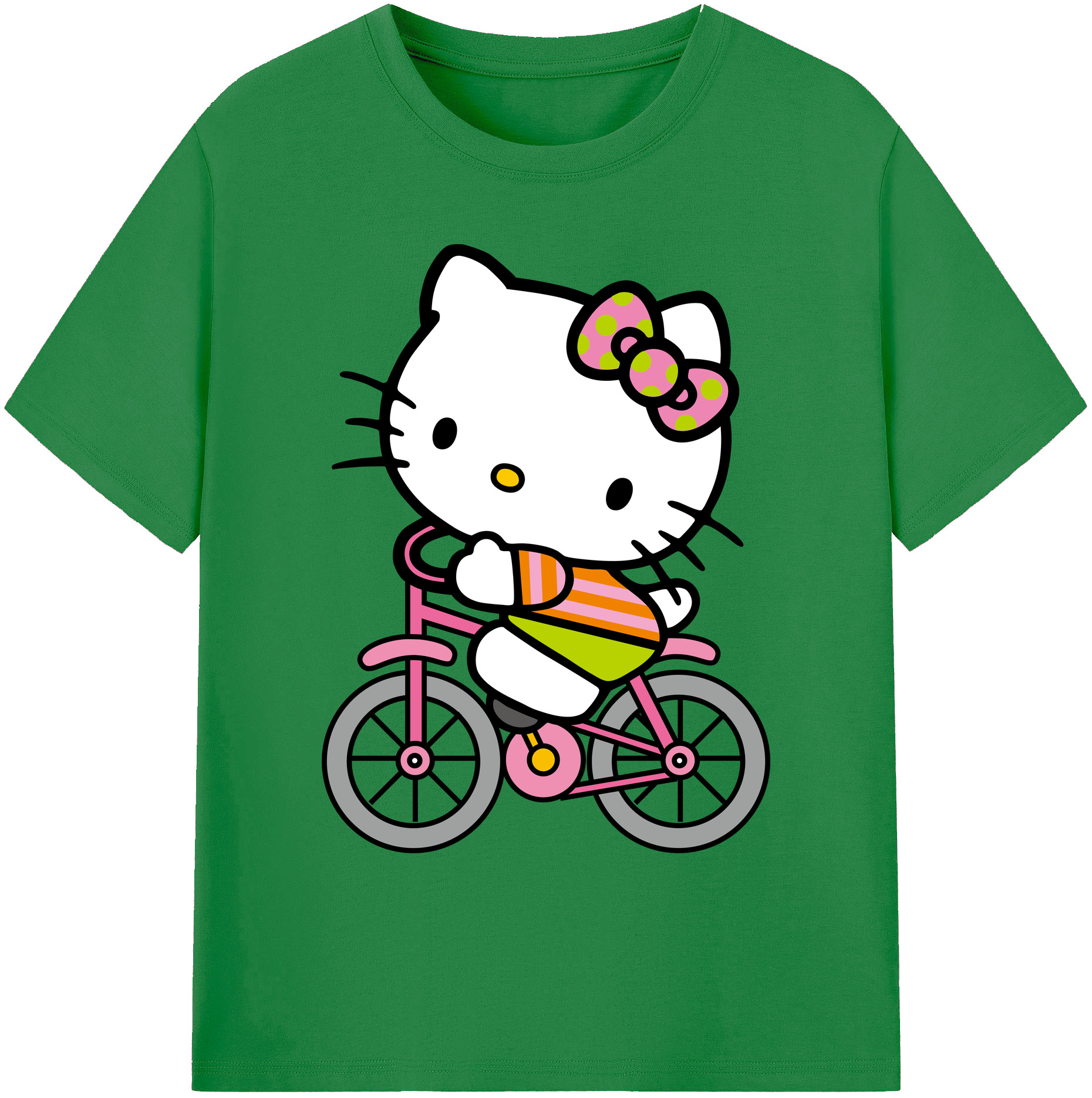 （画像用） Hello Kitty ハローキティ 綿100％ メンズ半袖Tシャツ｜肌触りやわらか＆通気性