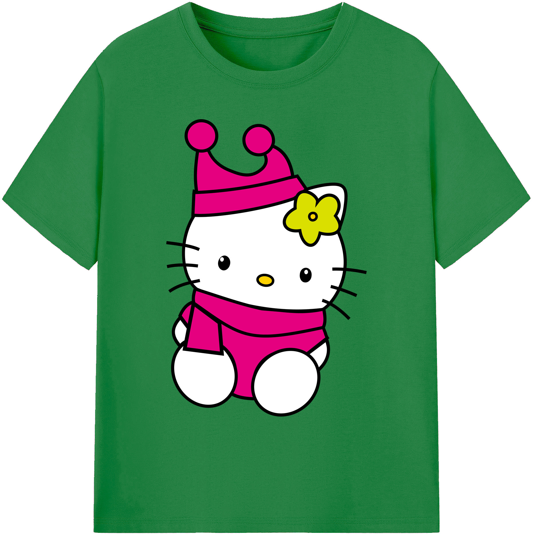 （画像用） Hello Kitty ハローキティ 綿100％ メンズ半袖Tシャツ｜肌触りやわらか＆通気性