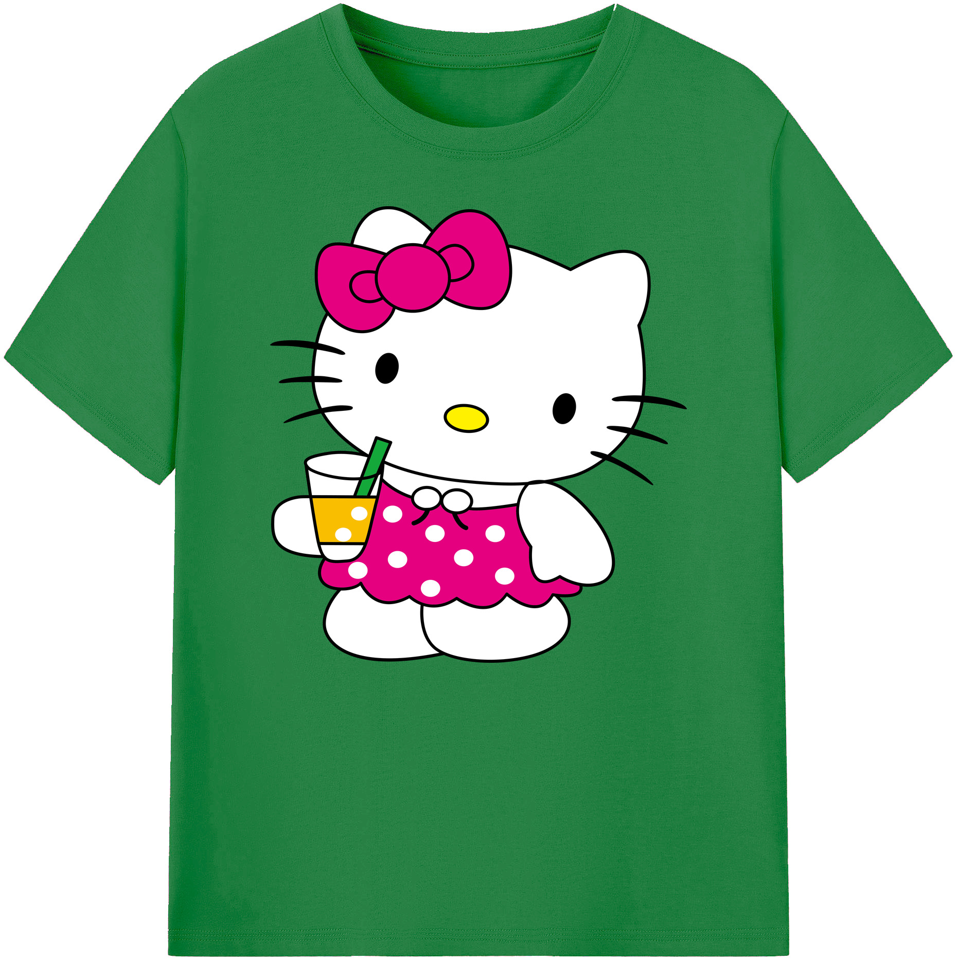 （画像用） Hello Kitty ハローキティ 綿100％ メンズ半袖Tシャツ｜肌触りやわらか＆通気性