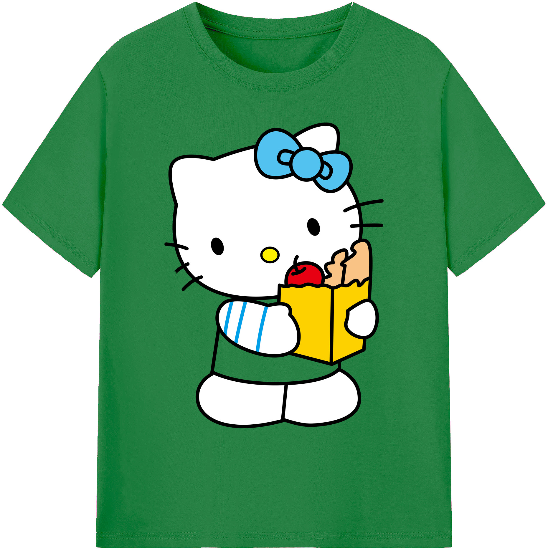（画像用） Hello Kitty ハローキティ 綿100％ メンズ半袖Tシャツ｜肌触りやわらか＆通気性