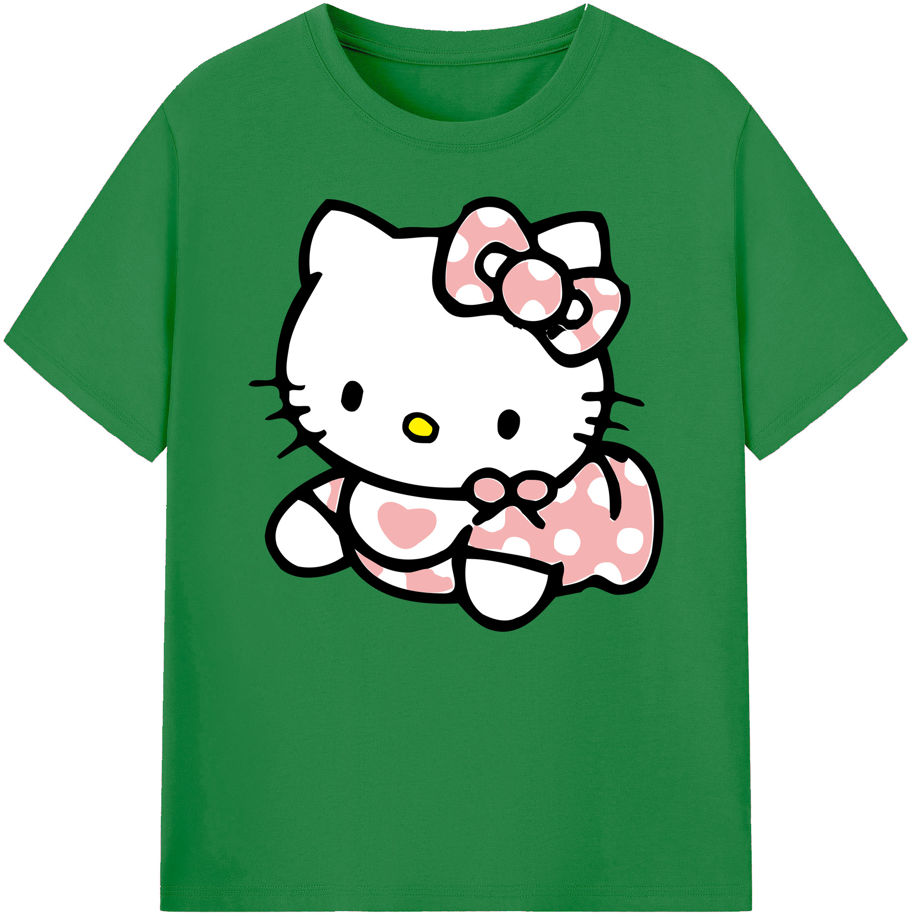 （画像用） Hello Kitty ハローキティ 綿100％ メンズ半袖Tシャツ｜肌触りやわらか＆通気性