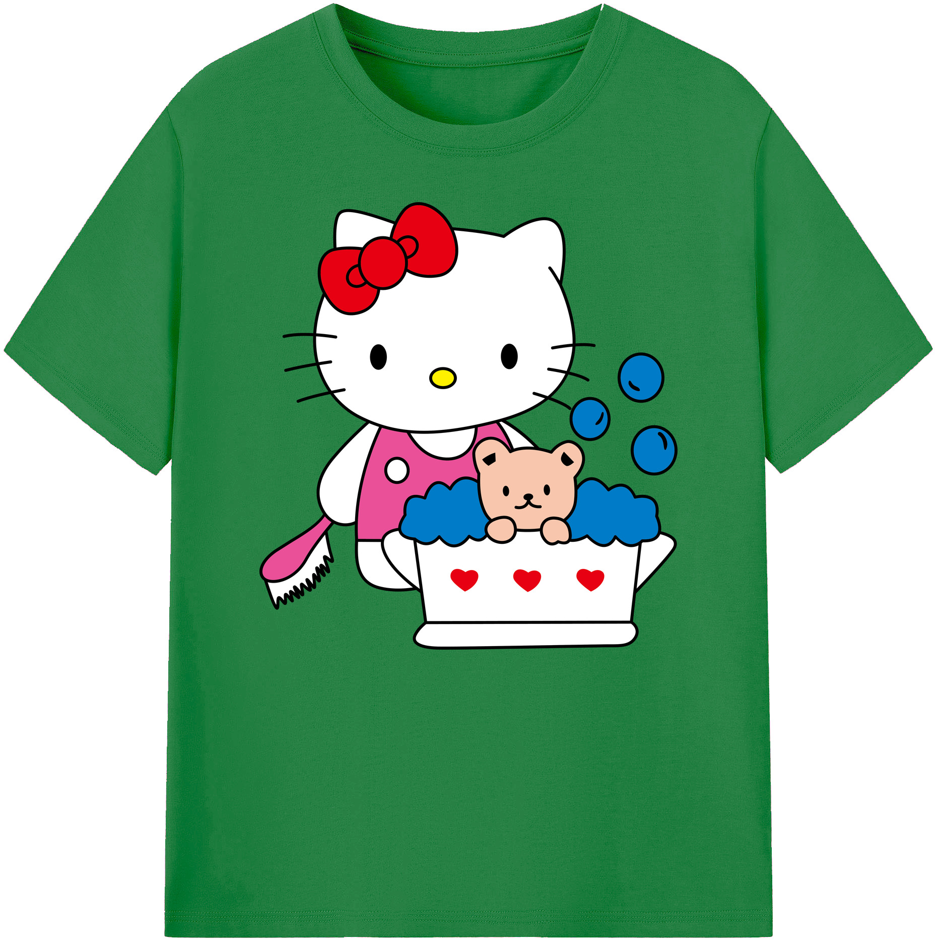 （画像用） Hello Kitty ハローキティ 綿100％ メンズ半袖Tシャツ｜肌触りやわらか＆通気性