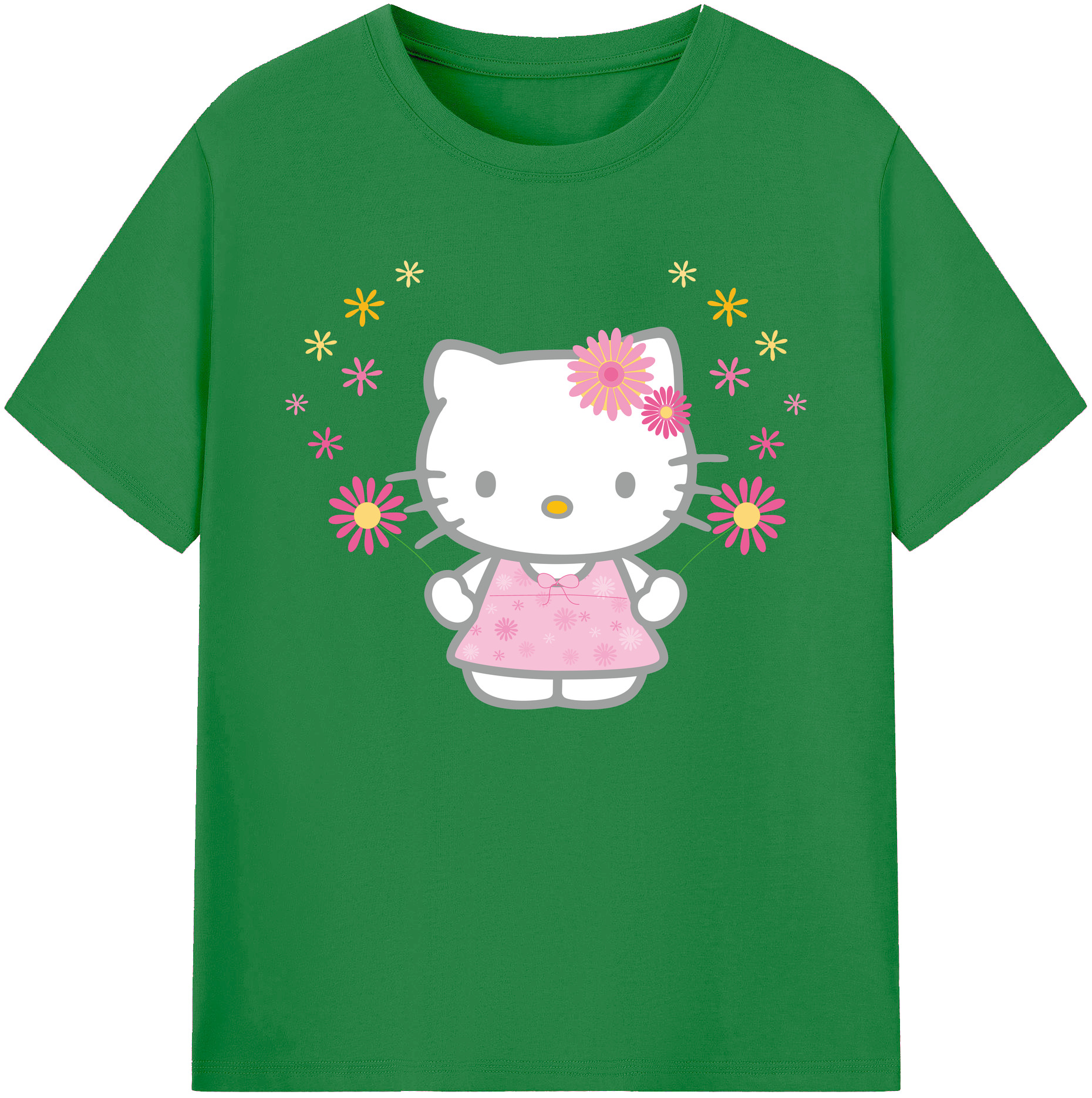 （画像用） Hello Kitty ハローキティ 綿100％ メンズ半袖Tシャツ｜肌触りやわらか＆通気性