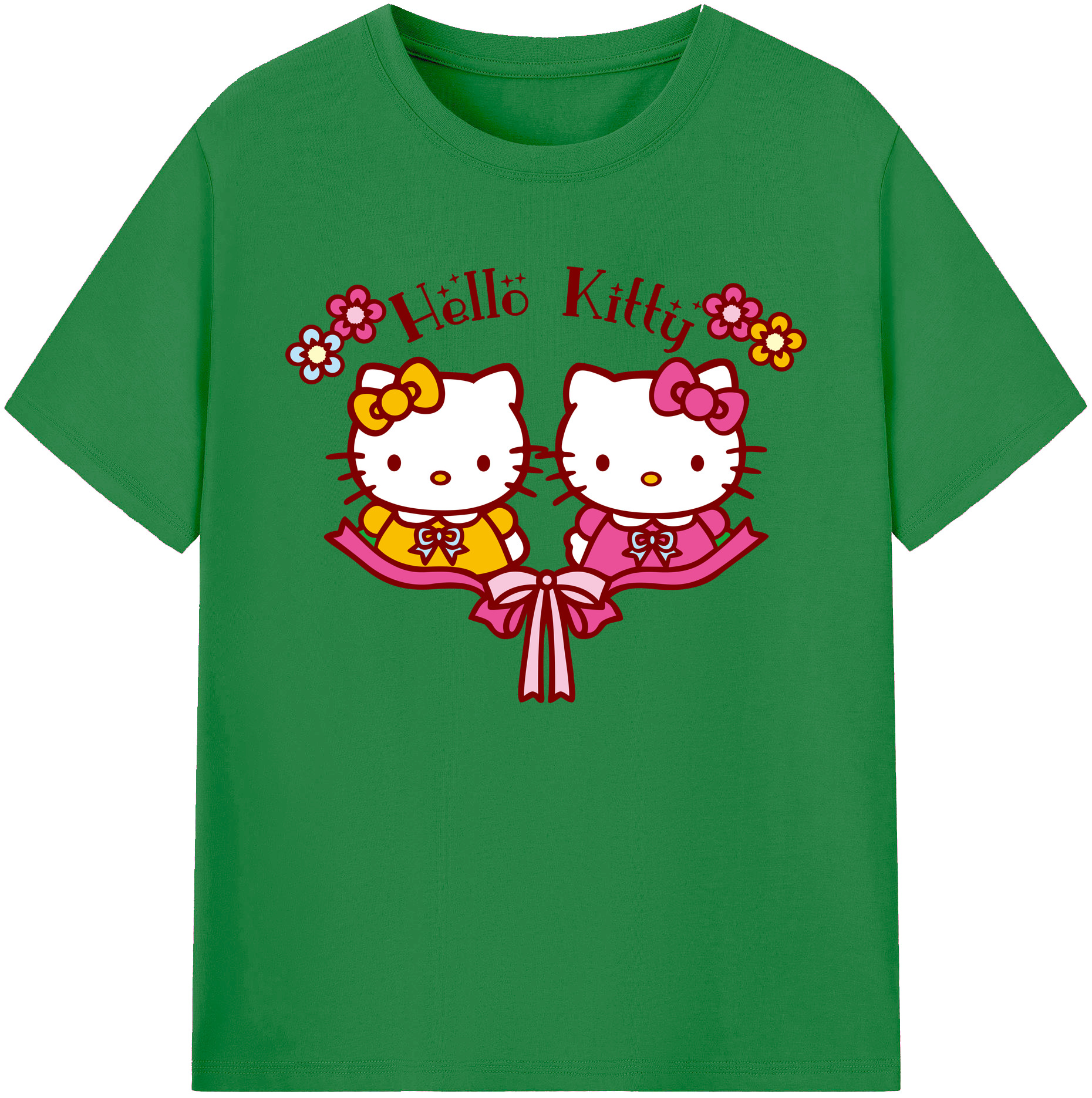 （画像用） Hello Kitty ハローキティ 綿100％ メンズ半袖Tシャツ｜肌触りやわらか＆通気性