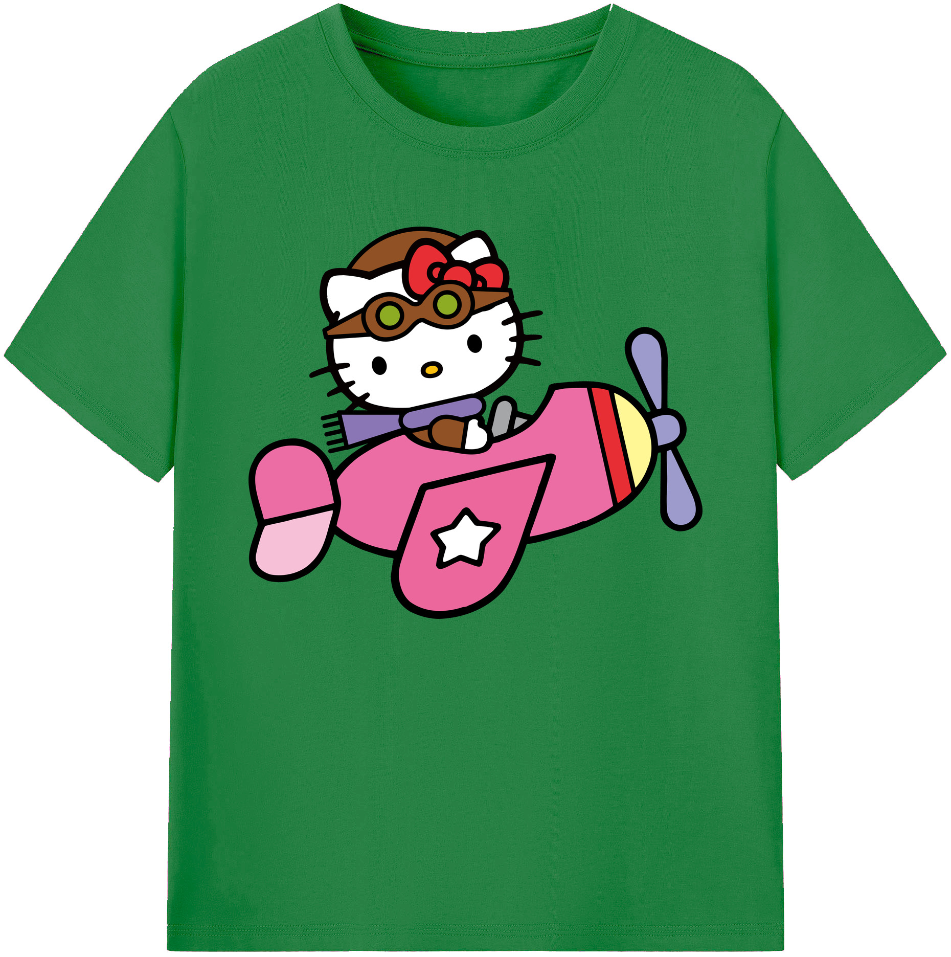 （画像用） Hello Kitty ハローキティ 綿100％ メンズ半袖Tシャツ｜肌触りやわらか＆通気性