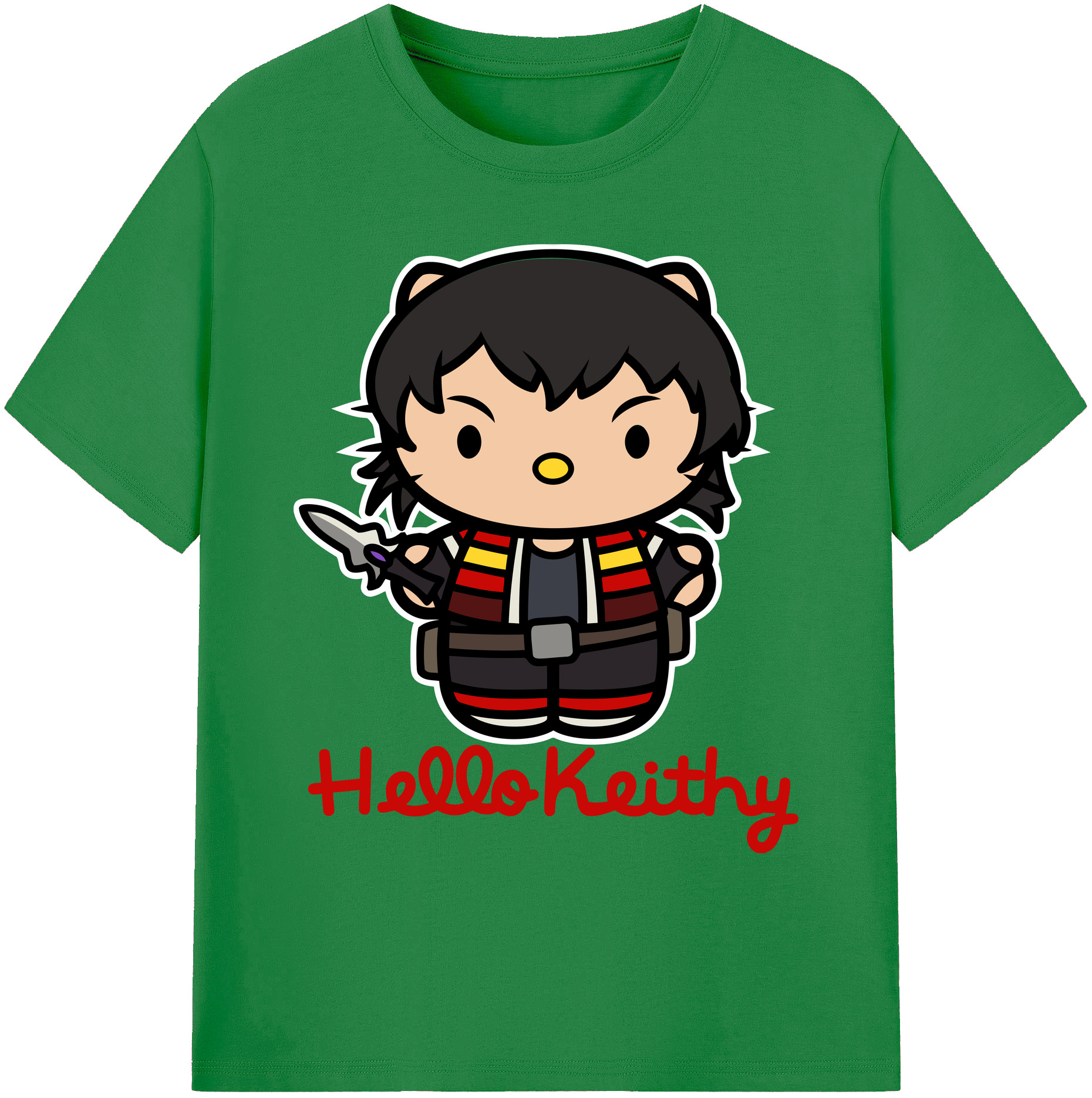 （画像用） Hello Kitty ハローキティ 綿100％ メンズ半袖Tシャツ｜肌触りやわらか＆通気性