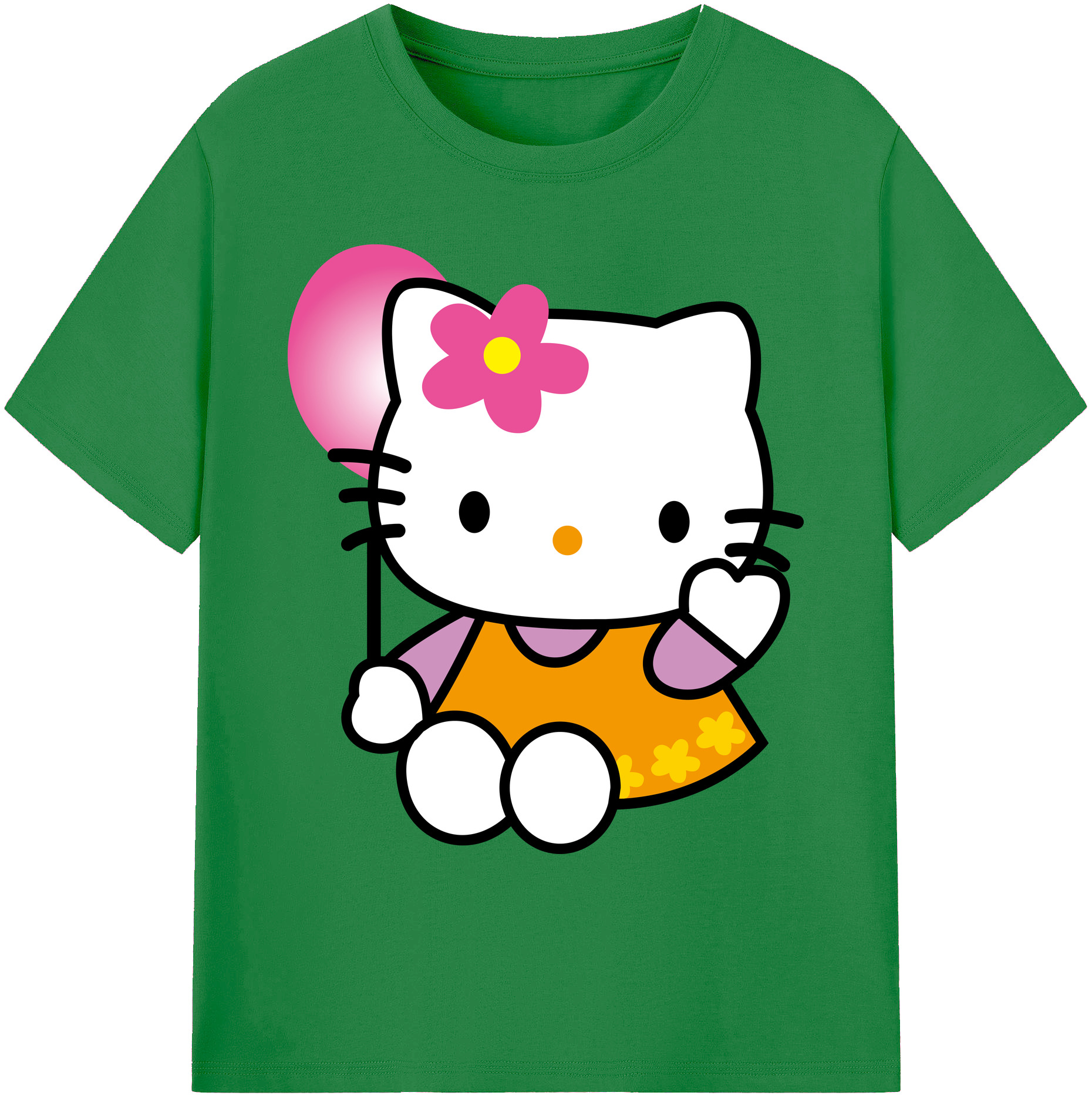 （画像用） Hello Kitty ハローキティ 綿100％ メンズ半袖Tシャツ｜肌触りやわらか＆通気性
