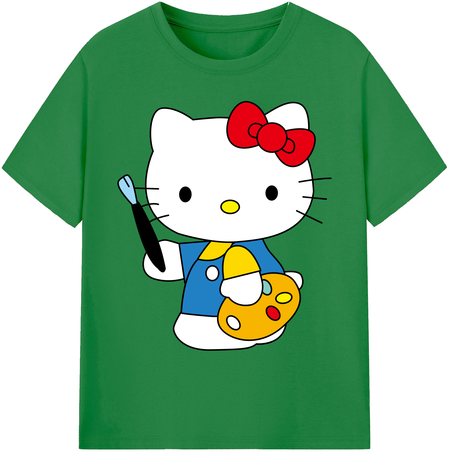 （画像用） Hello Kitty ハローキティ 綿100％ メンズ半袖Tシャツ｜肌触りやわらか＆通気性