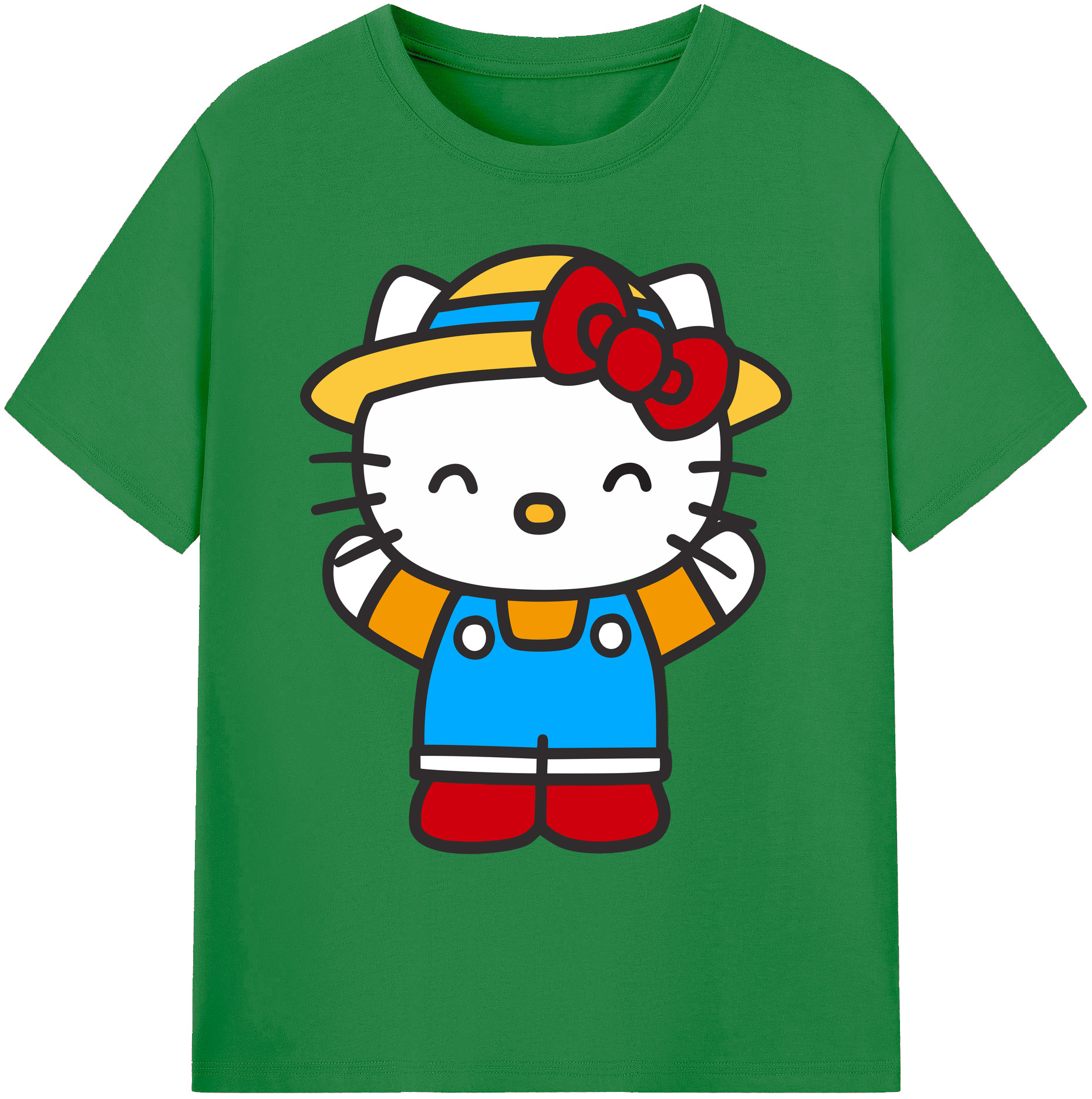 （画像用） Hello Kitty ハローキティ 綿100％ メンズ半袖Tシャツ｜肌触りやわらか＆通気性