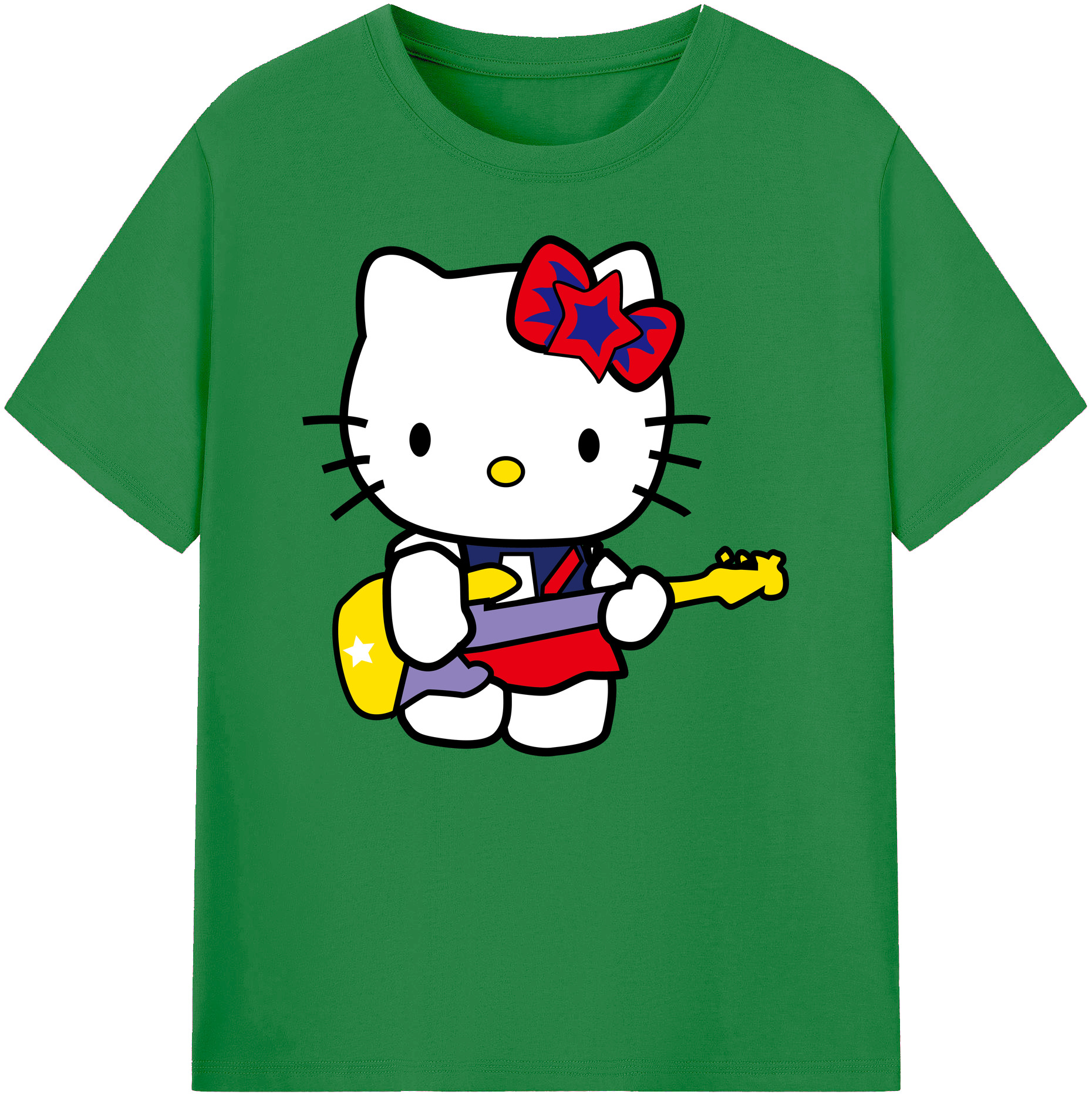 （画像用） Hello Kitty ハローキティ 綿100％ メンズ半袖Tシャツ｜肌触りやわらか＆通気性