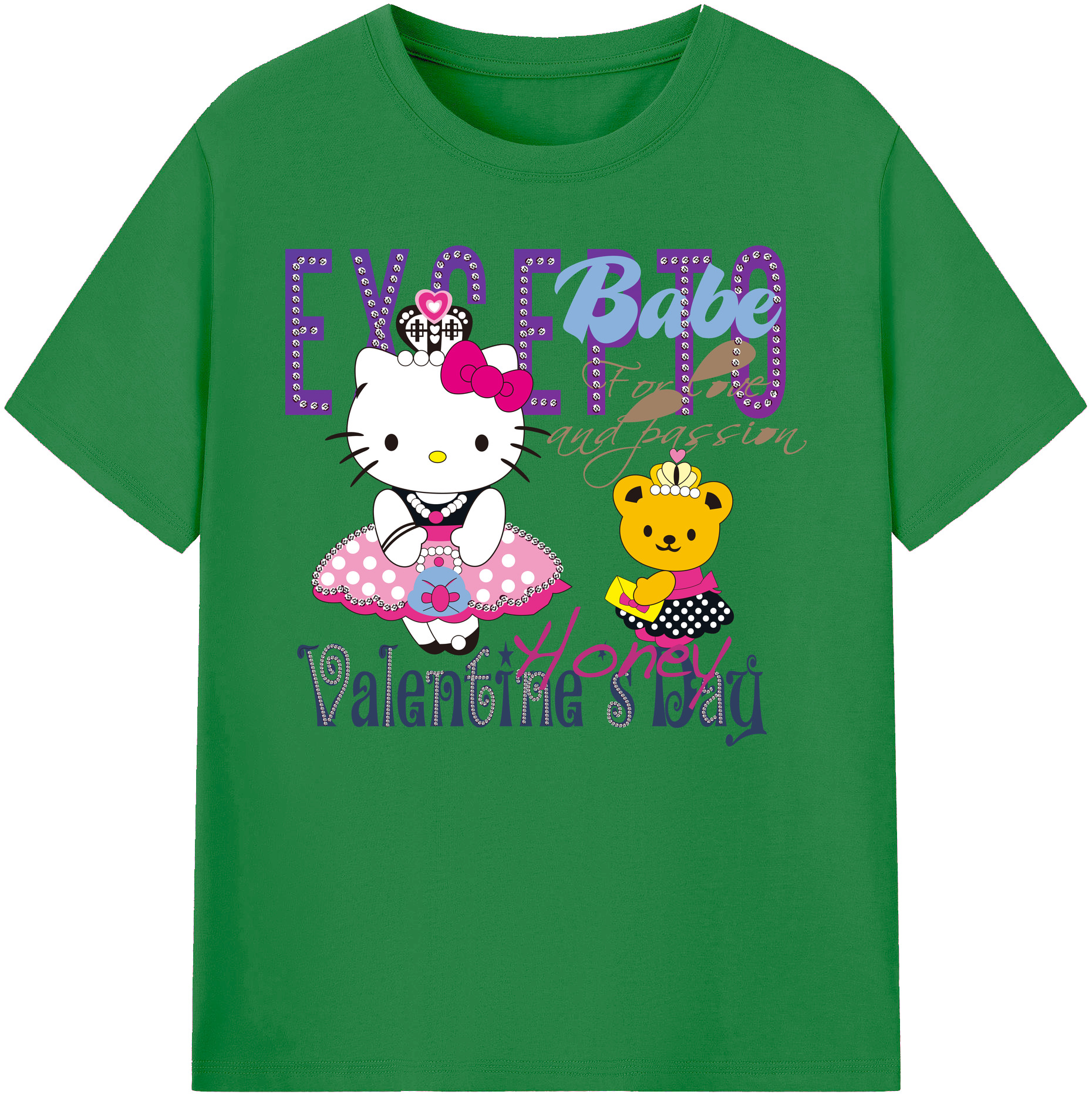 （画像用） Hello Kitty ハローキティ 綿100％ メンズ半袖Tシャツ｜肌触りやわらか＆通気性