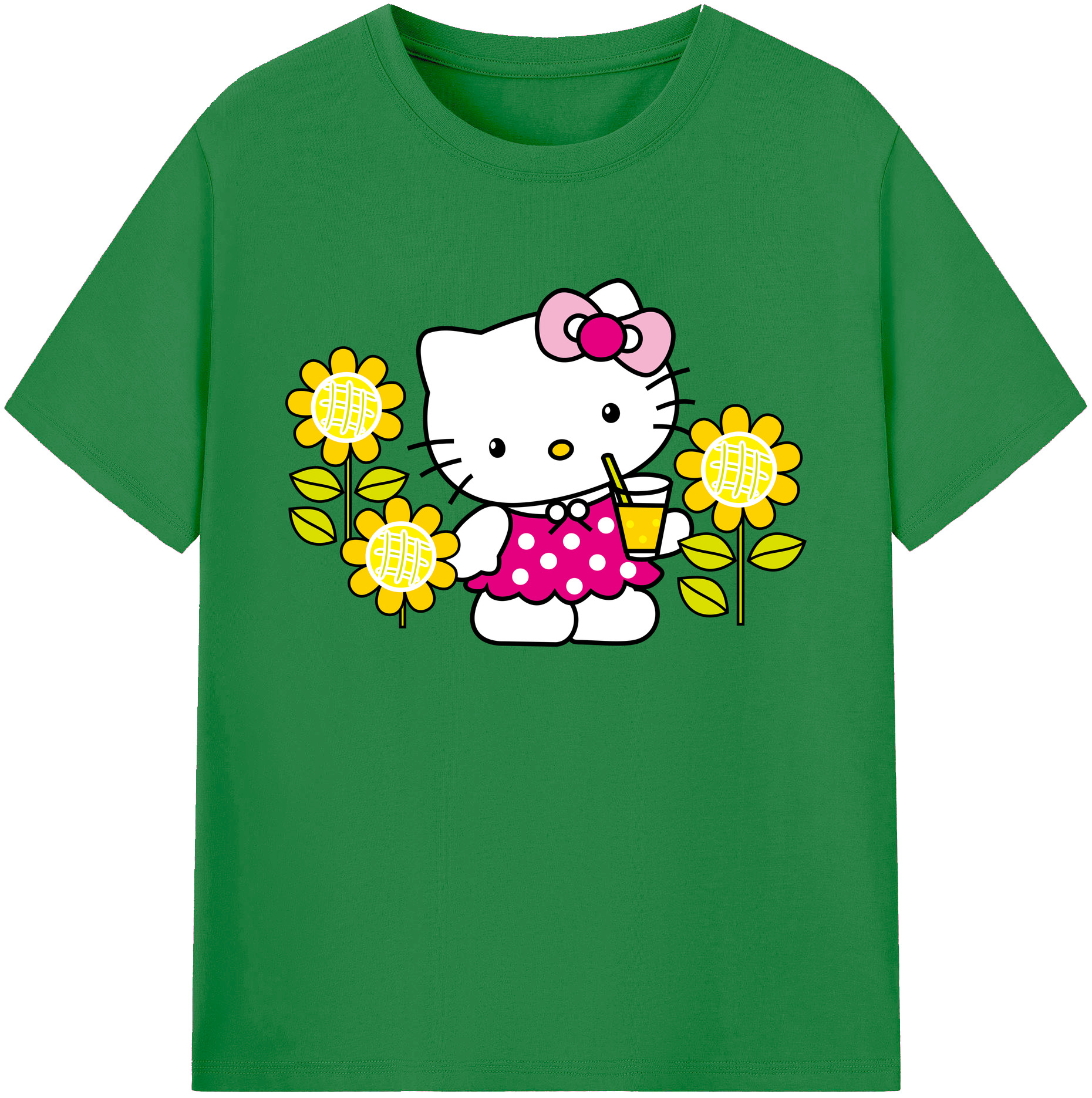 （画像用） Hello Kitty ハローキティ 綿100％ メンズ半袖Tシャツ｜肌触りやわらか＆通気性