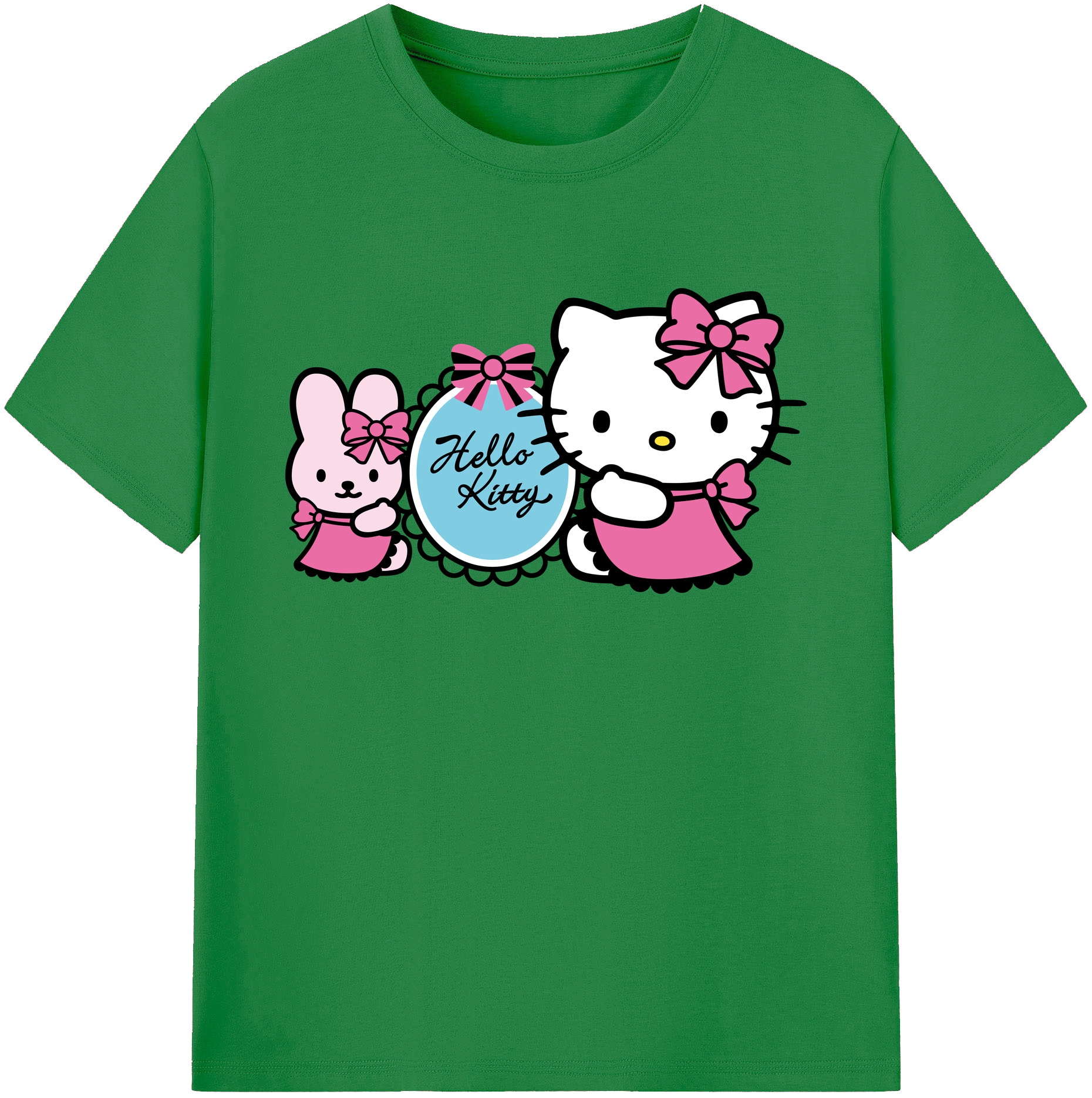 （画像用） Hello Kitty ハローキティ 綿100％ メンズ半袖Tシャツ｜肌触りやわらか＆通気性