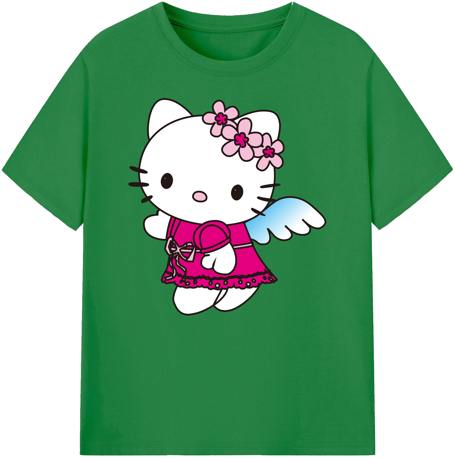 （画像用） Hello Kitty ハローキティ 綿100％ メンズ半袖Tシャツ｜肌触りやわらか＆通気性