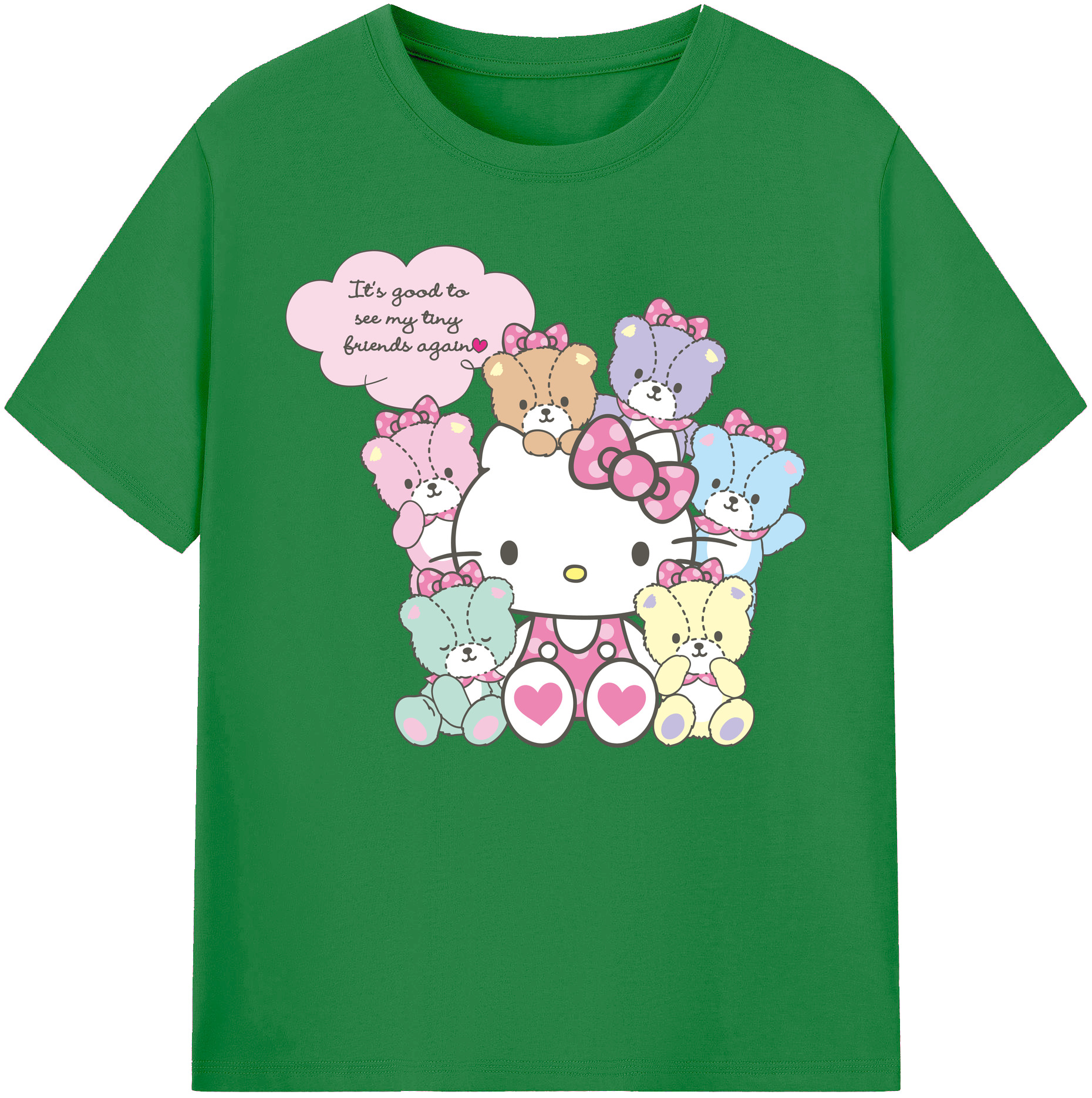 （画像用） Hello Kitty ハローキティ 綿100％ メンズ半袖Tシャツ｜肌触りやわらか＆通気性