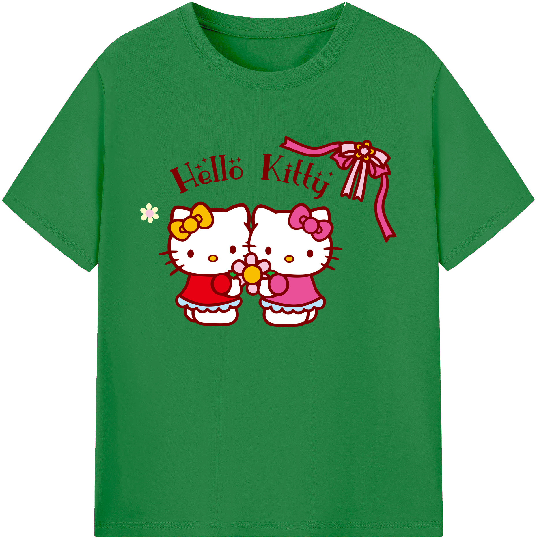 （画像用） Hello Kitty ハローキティ 綿100％ メンズ半袖Tシャツ｜肌触りやわらか＆通気性