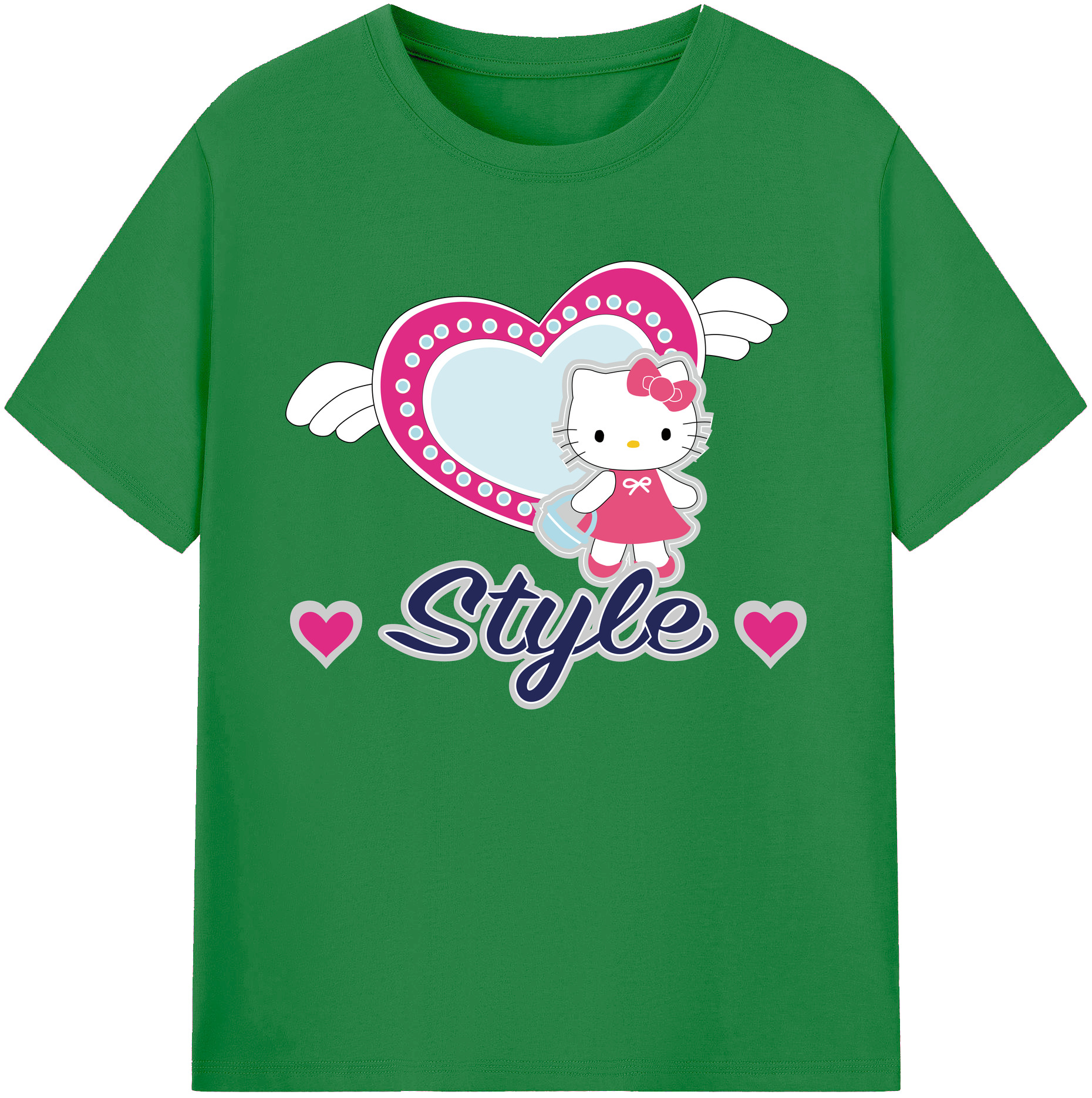 （画像用） Hello Kitty ハローキティ 綿100％ メンズ半袖Tシャツ｜肌触りやわらか＆通気性