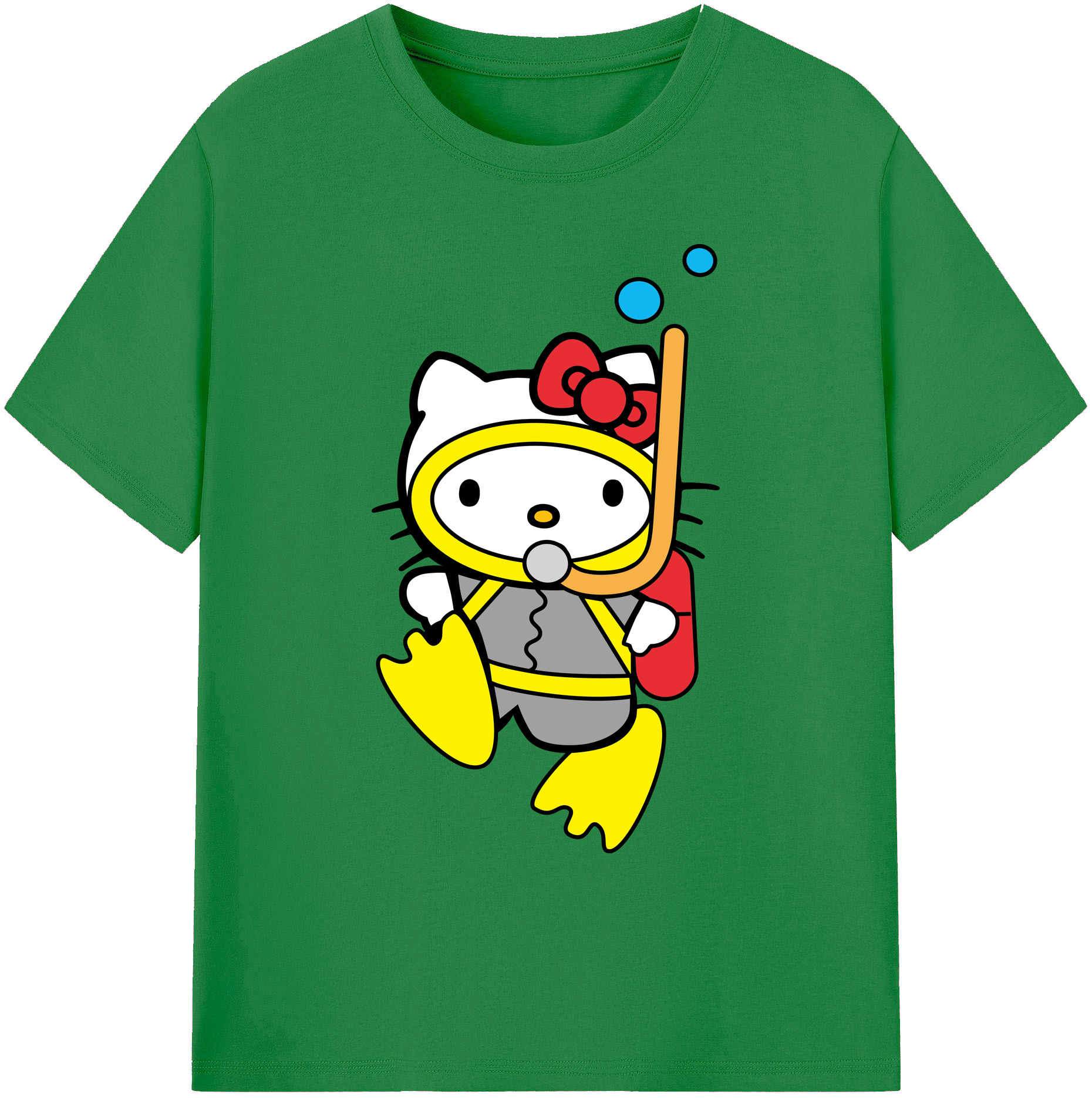 （画像用） Hello Kitty ハローキティ 綿100％ メンズ半袖Tシャツ｜肌触りやわらか＆通気性