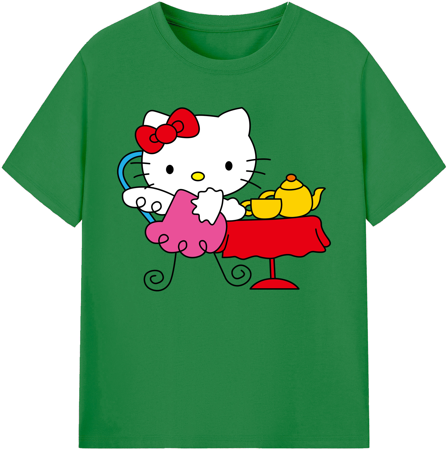 （画像用） Hello Kitty ハローキティ 綿100％ メンズ半袖Tシャツ｜肌触りやわらか＆通気性